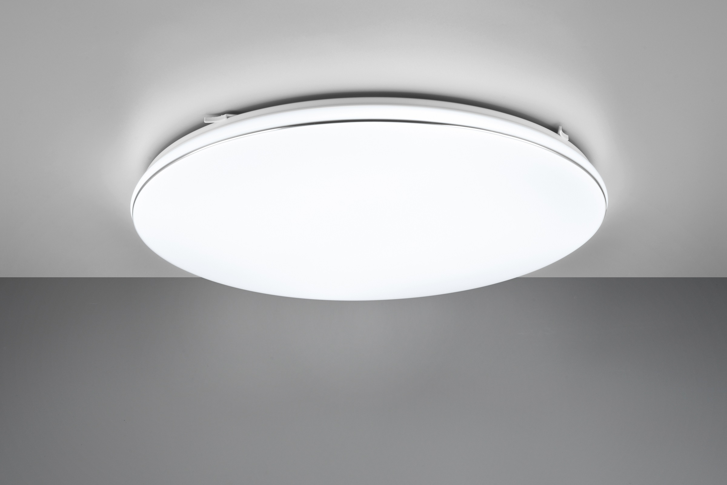 REALITY Leuchten LED Deckenleuchte »BLANCA, elegant schlichte weiße LED Deckenlampe mit Ø 53cm, kaltweiß«, 1 flammig, Leuchtmittel LED-Board | LED fest integriert, 3-Stufen dimmbar über Wandschalter, Deckenlampe für Büro Flur Treppe