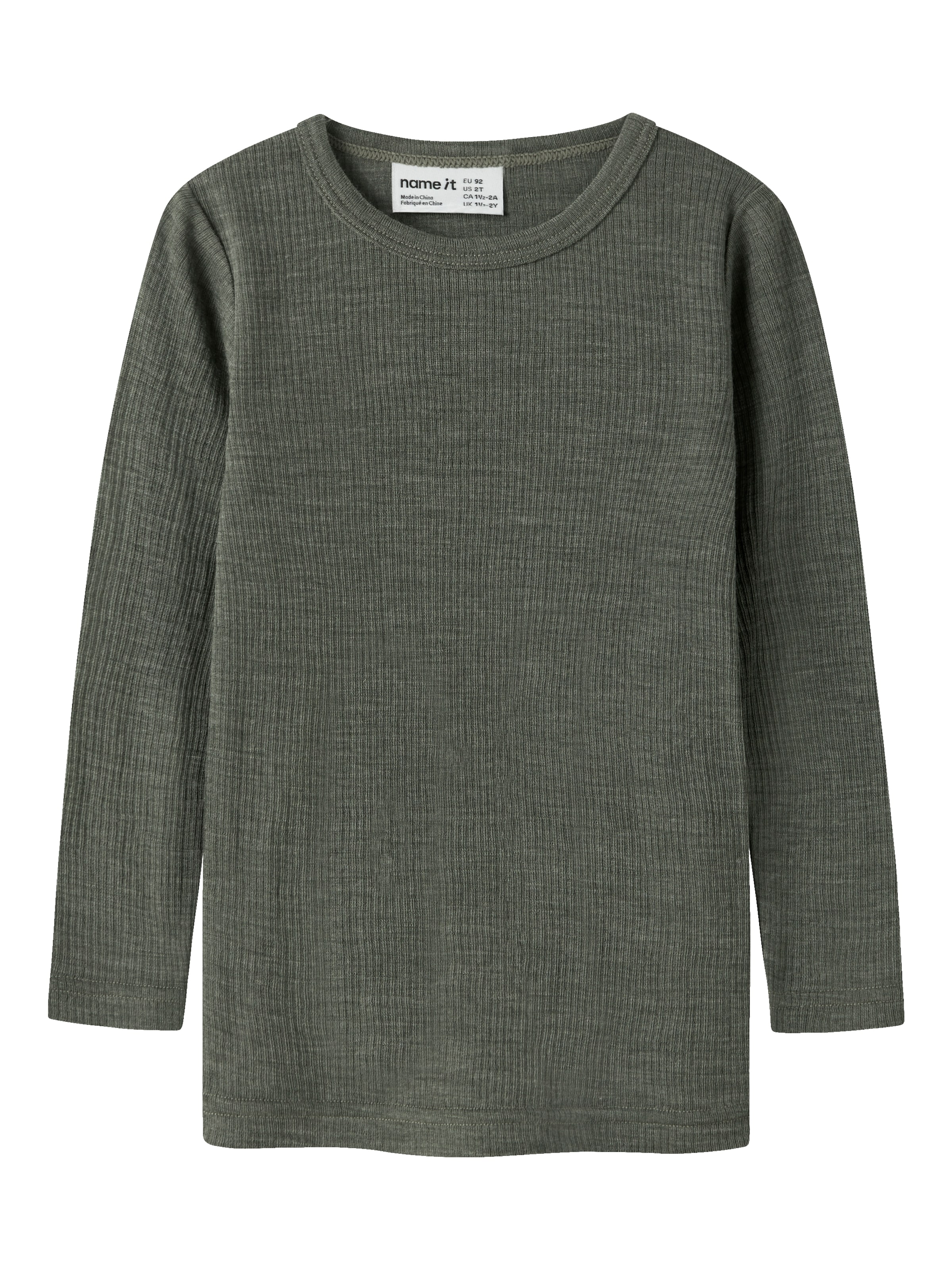Name It Langarmshirt »NMNWAX WOOL RIB LS TOP NOOS« aus reiner Merinowolle
