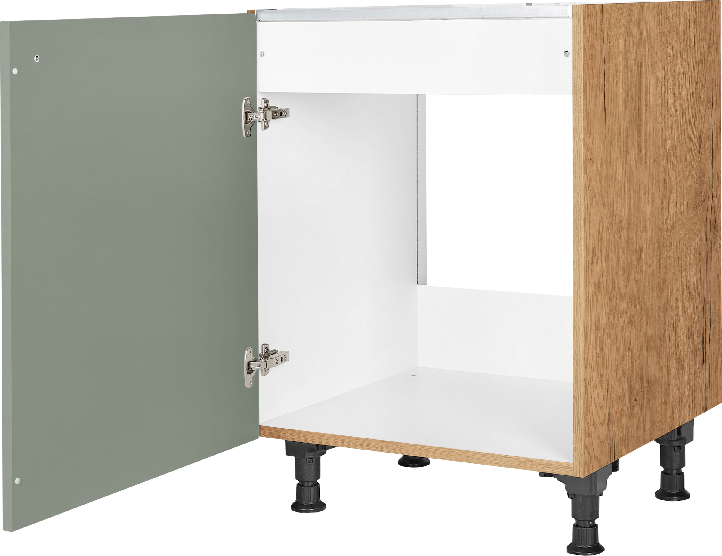 nobilia® Spülenschrank »"Cascada", Ausrichtung wählbar, vormontiert, in den Breiten«, 45 und 60 cm, mit höhenverstellbaren Sockelfüßen