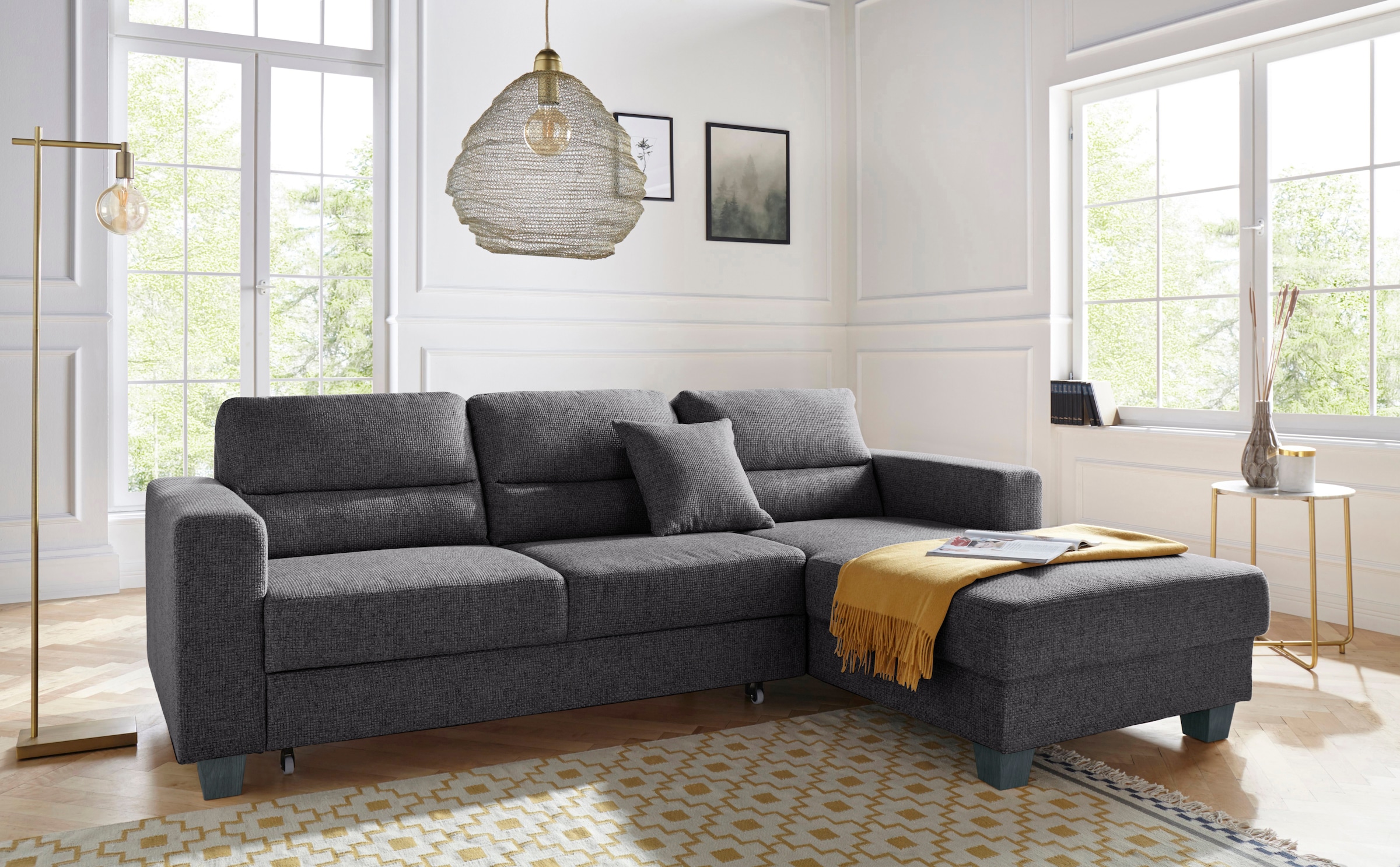 TRENDMANUFAKTUR Ecksofa »Chamber, zeitlos und modern, hoher Sitzkomfort, L- günstig online kaufen