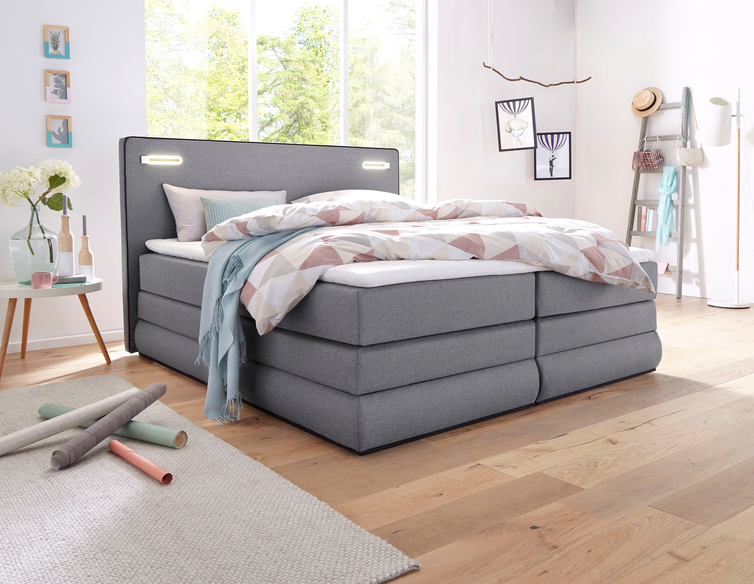COLLECTION AB Boxspringbett »Ninoni mit Kaltschaummatratze«, inkl. Bettkast günstig online kaufen