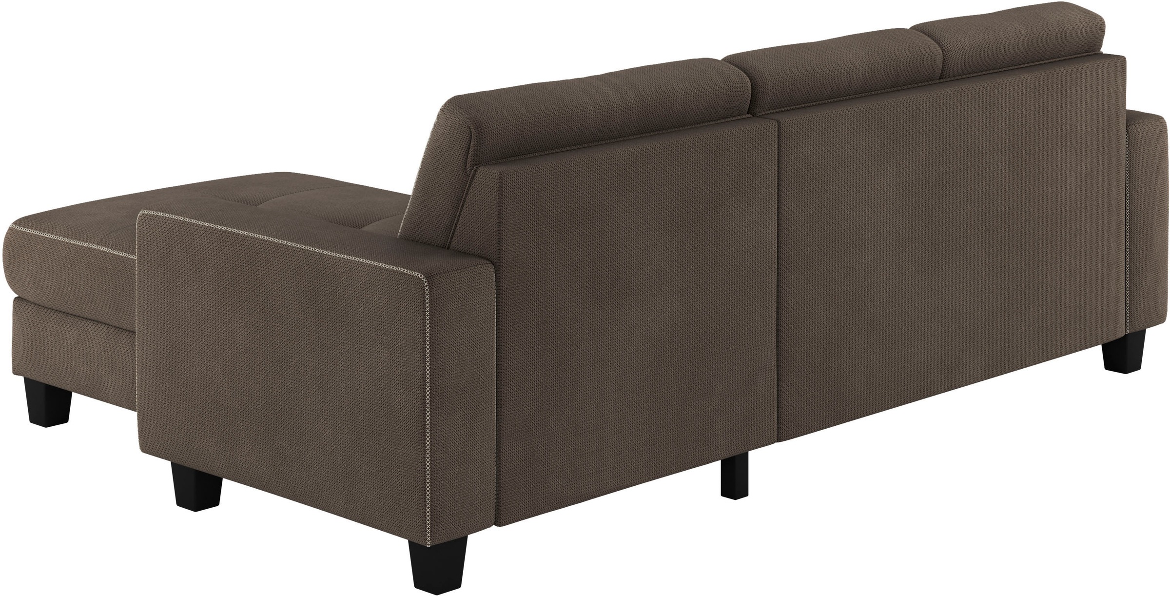 Places of Style Ecksofa »Varese L-Form«, Kreuznaht in beige