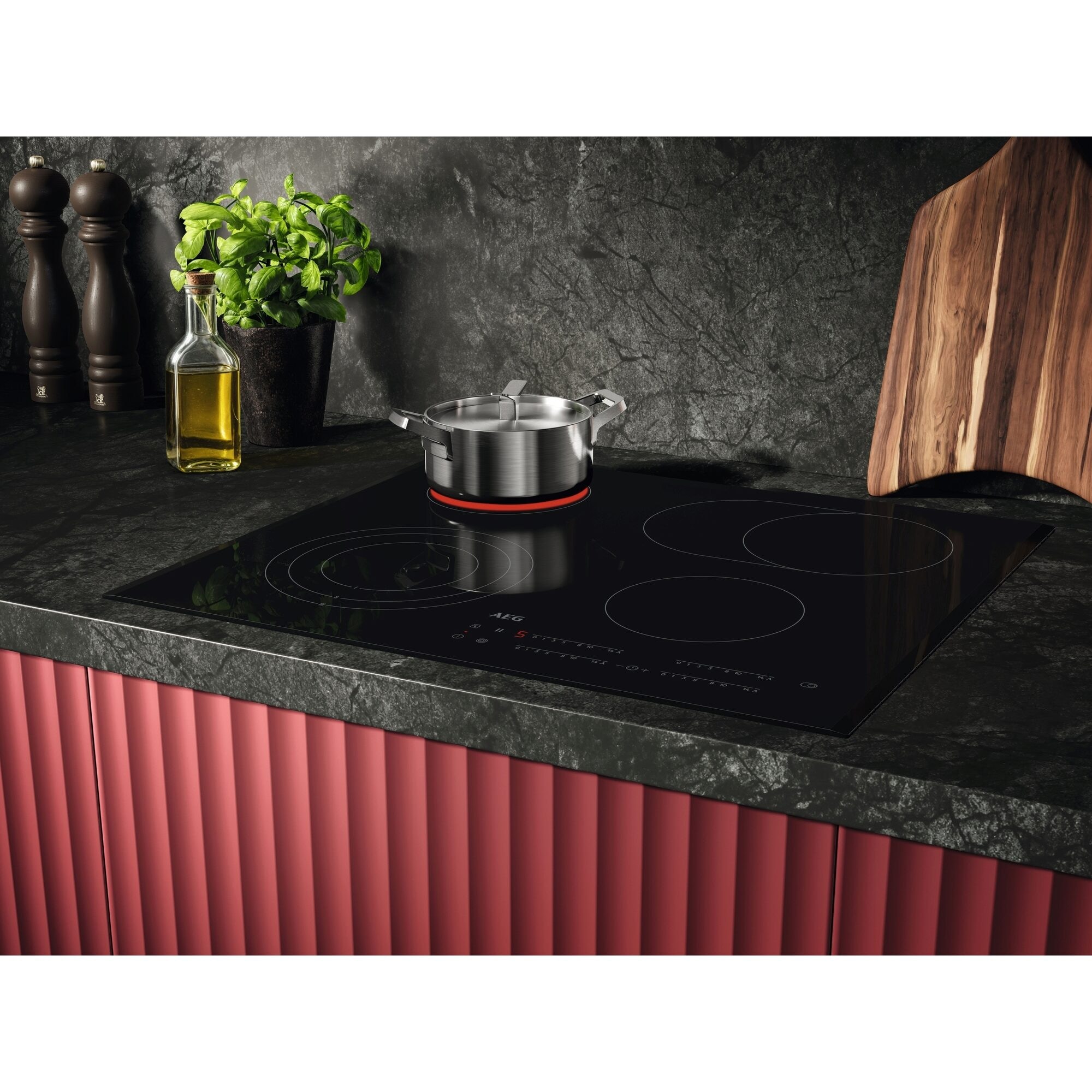 AEG Elektro-Kochfeld »TO64RA07FB« Autarkes Kochfeld: Erweiterbare Kochzonen für große Pfannen & Töpfe