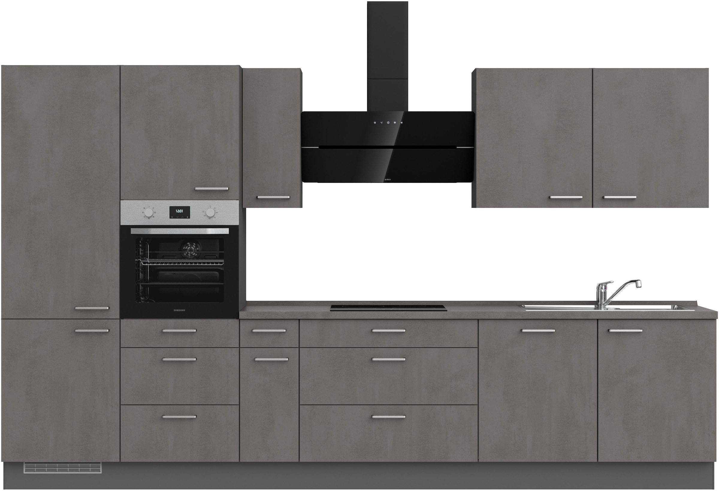 nobilia® Küchenzeile »"Riva II"« vormontiert, Ausrichtung wählbar, Breite 360 cm, wahlw. mit E-Geräten