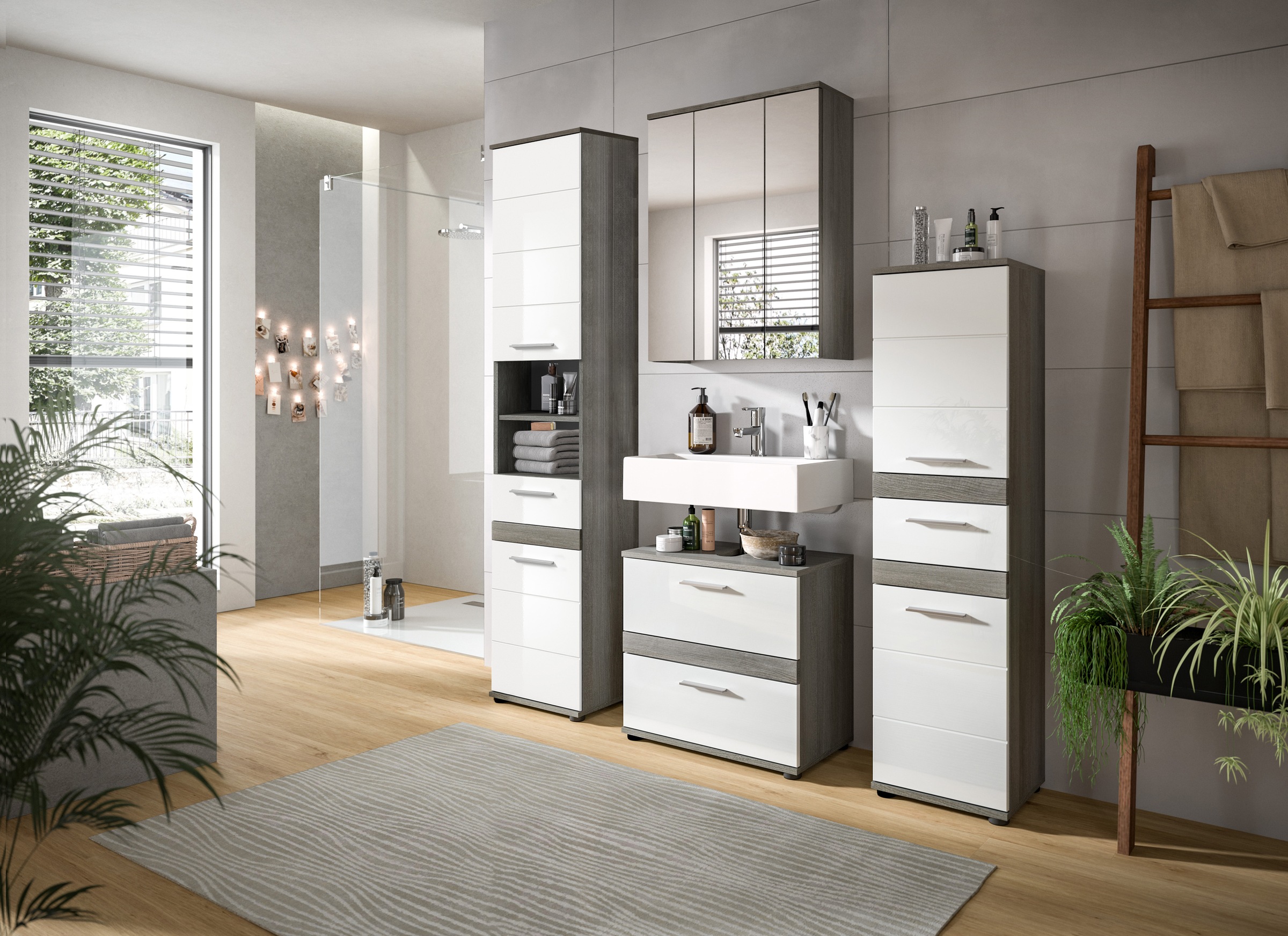 welltime Badmöbel-Set »LUCCA, 4-teilig, TOPSELLER!, MDF Hochglanzfront, bes günstig online kaufen