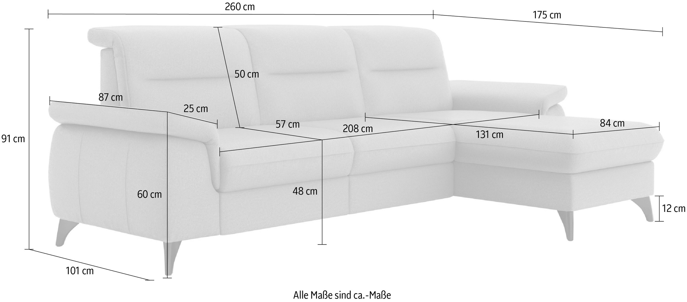 sit&more Ecksofa »Astoria L-Form«, wahlweise mit motorischer Relaxfunktion