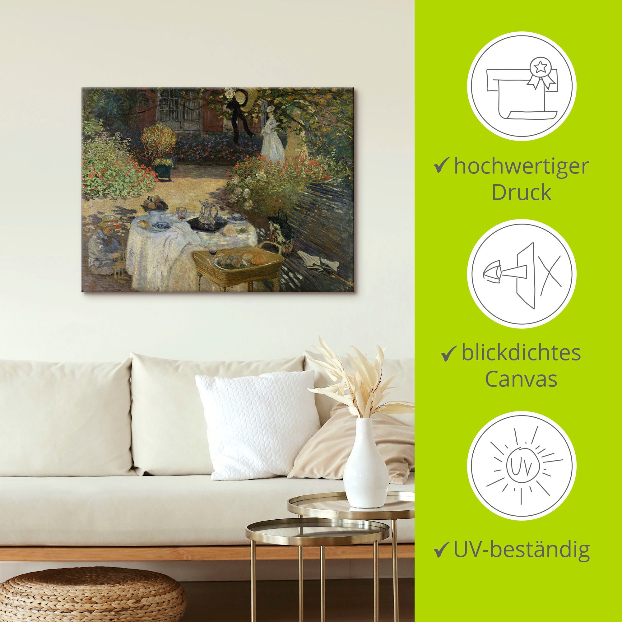 Artland Wandbild »Im Garten Claude Monets in Argenteuil«, Garten, (1 St.), als Alubild, Outdoorbild, Leinwandbild, Poster in verschied. Größen