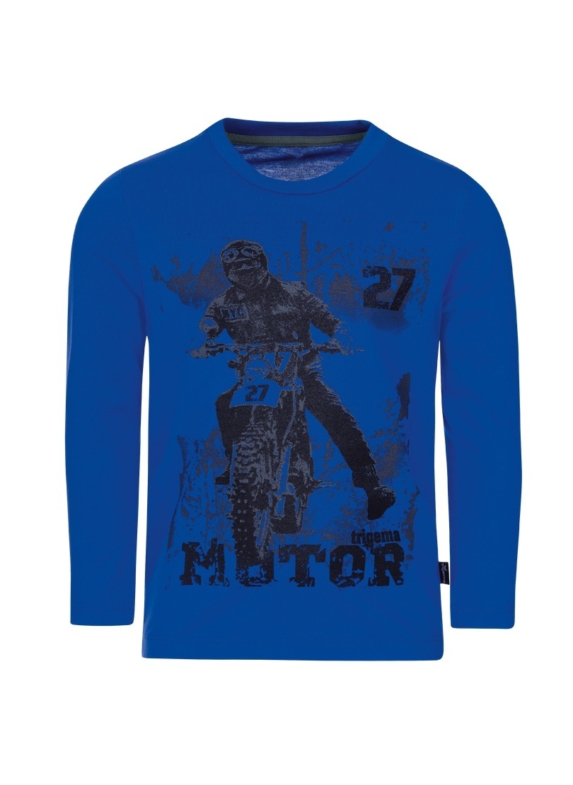 Trigema T-Shirt »TRIGEMA Langarm-Shirt mit Motorrad-Druckmotiv«, (1 tlg.)