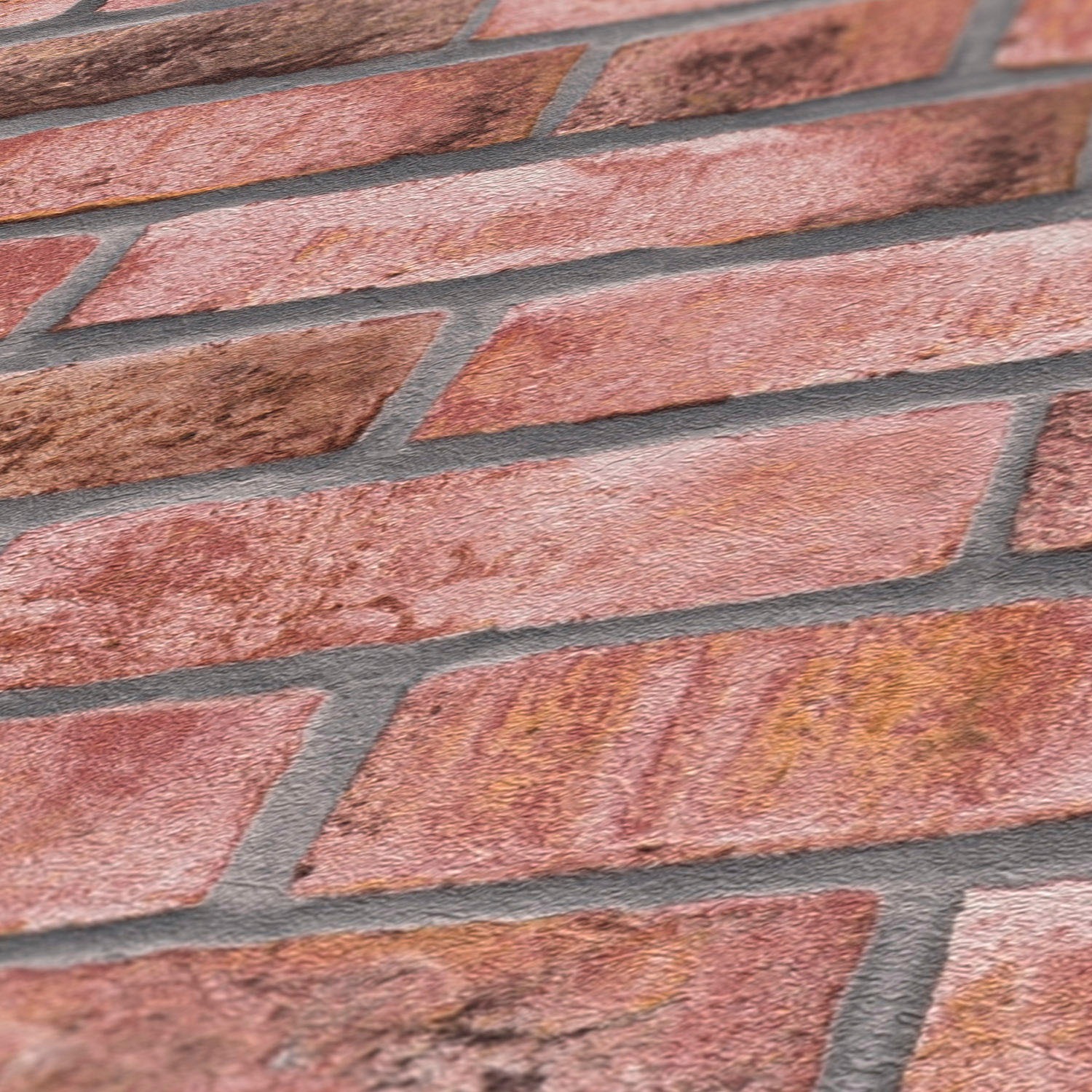 A.S. Création Vliestapete »Bricks & Stones Backstein«, matt-gemustert-neutral, Steintapete Tapeten Wohnzimmer Schlafzimmer Küche modern Design Optik