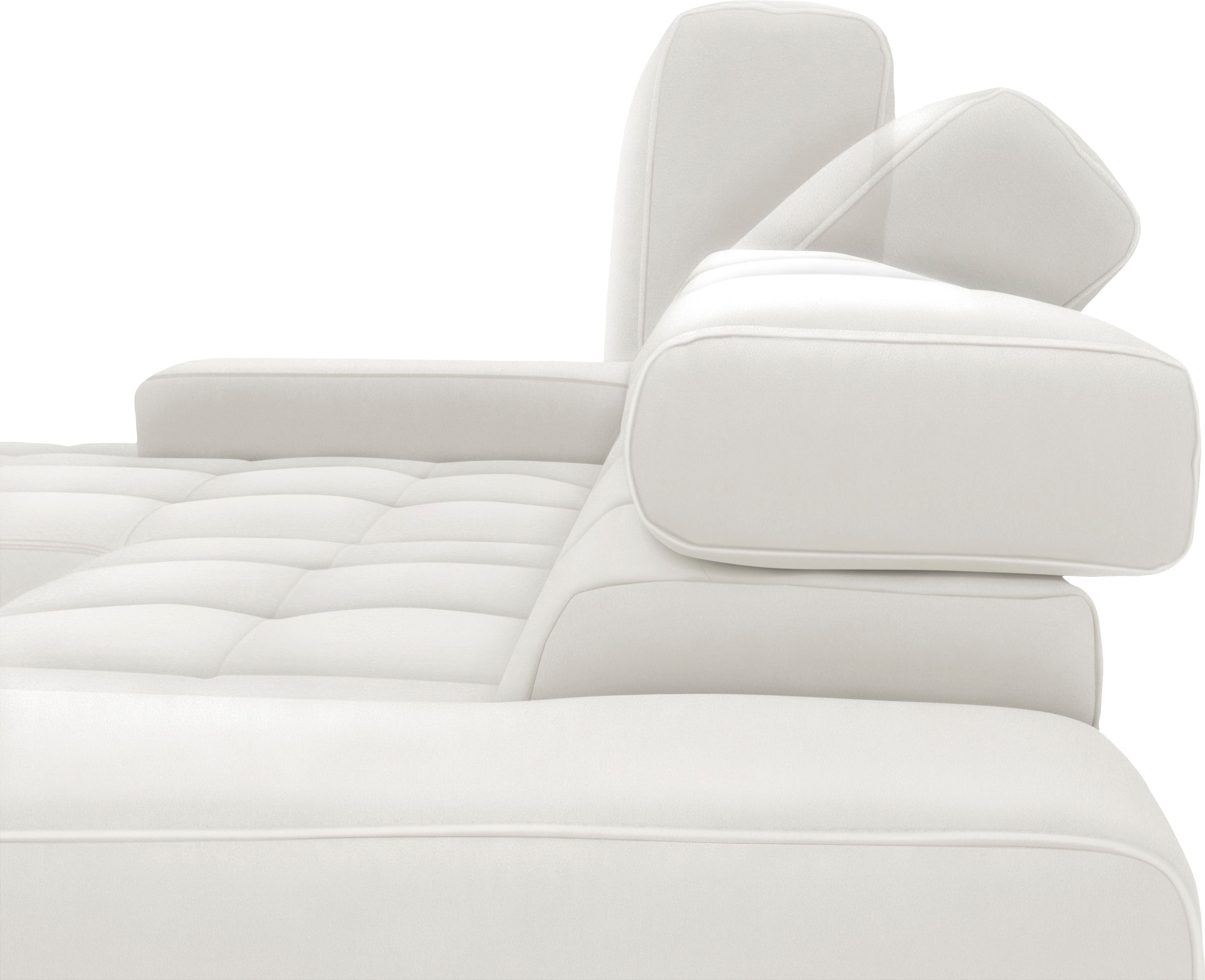 DOMO collection Wohnlandschaft »Cunelli tolle Sitznähte als Designelement, fester Sitzkomfort, U-Form«, wahlweise mit Kopfteilverstellung, bodenfrei