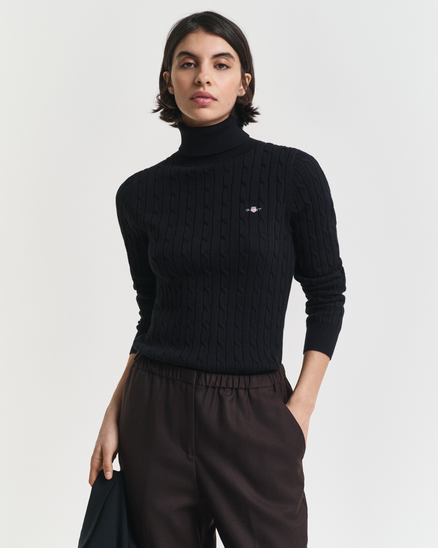 Gant Rollkragenpullover »STRETCH COTTON CABLE TURTLENECK« mit Zopfmuster