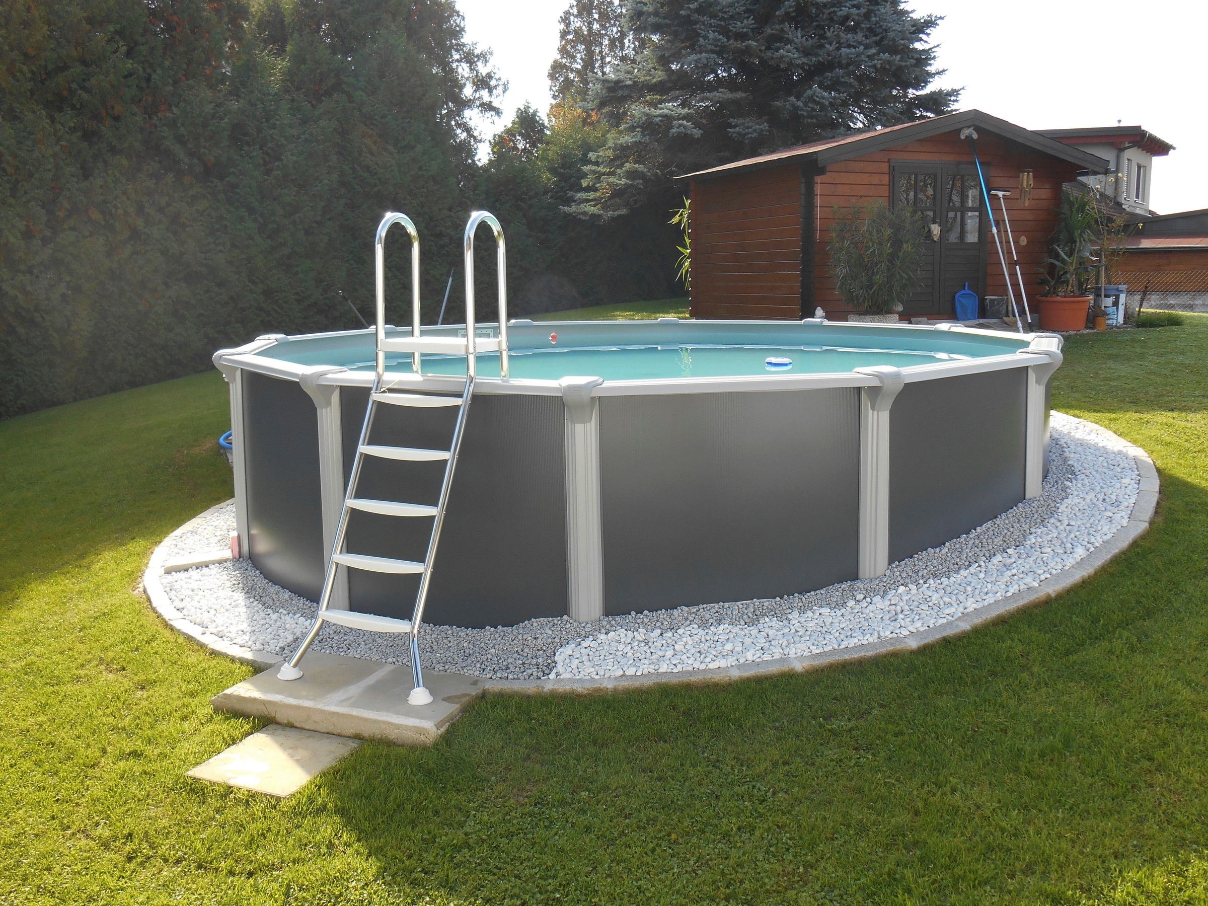 KWAD Rundpool »»Supreme« all in Premium Folie«, (Set, 7 tlg.), ØxH: 460x132cm, inkl. Bodenisolationsset