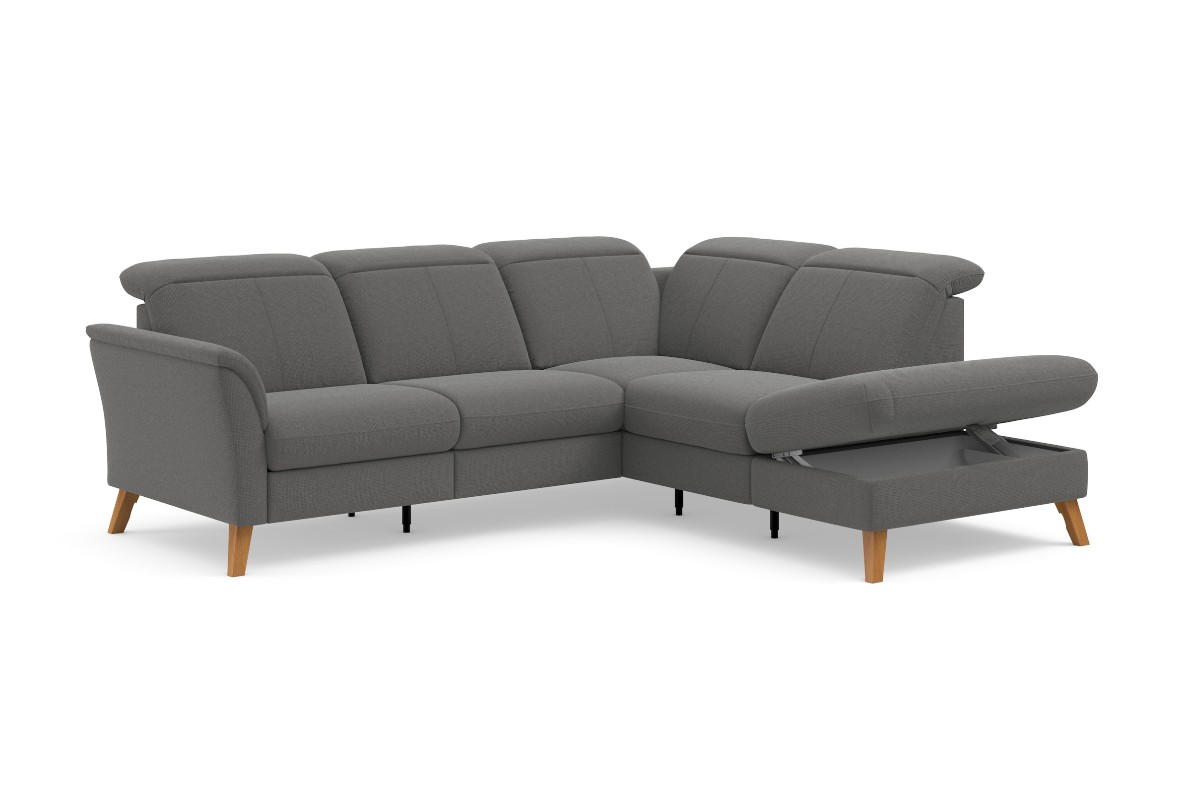 sit&more Ecksofa »Romero L-Form«, wahlweise mit oder ohne TV-Funktion, Bettfunktion, Bettkasten