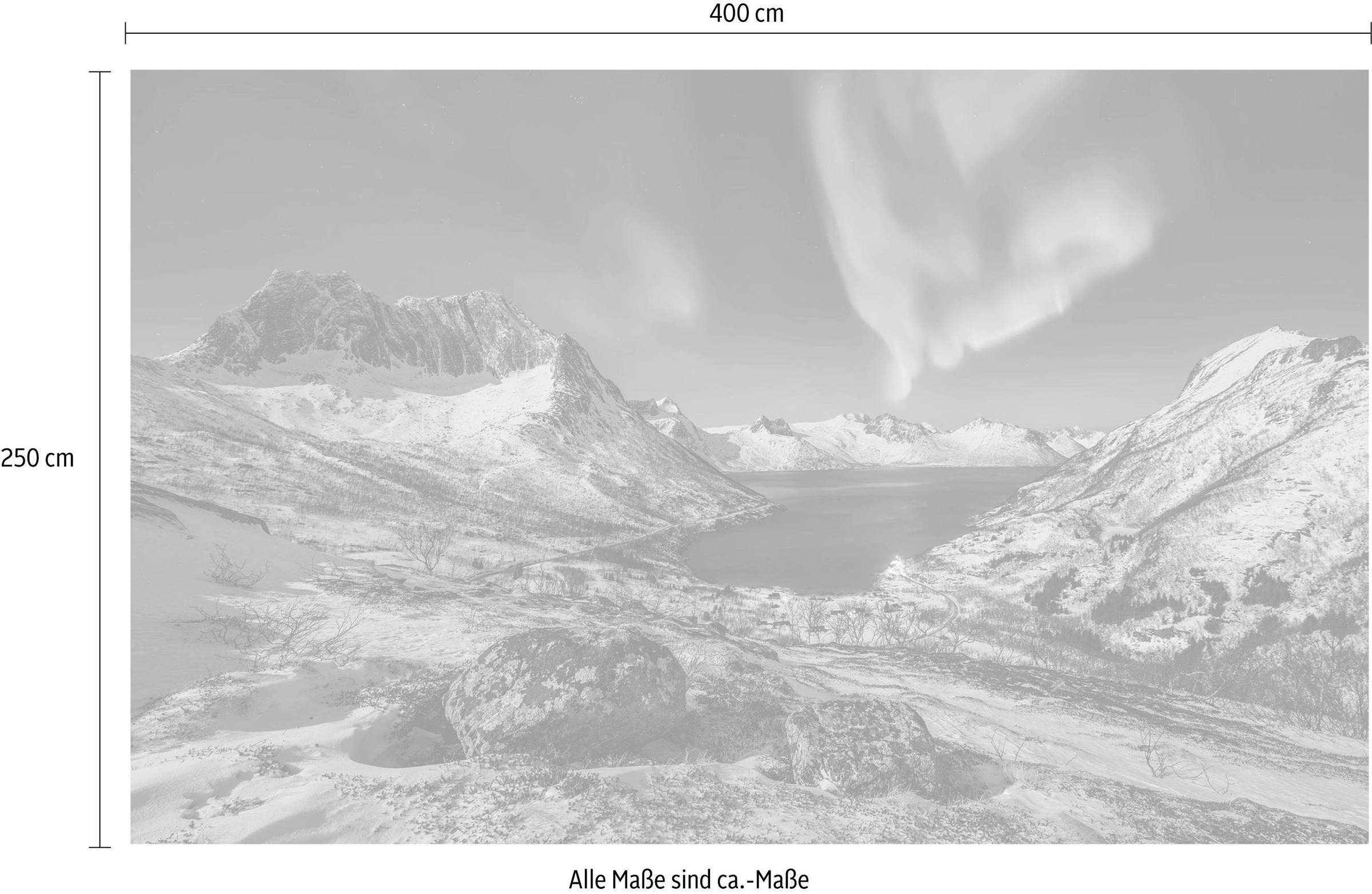 Komar Vliestapete »Digitaldruck Vlies - I LOVE Norway - Größe 400 x 250 cm«, bedruckt, Wohnzimmer, Schlafzimmer
