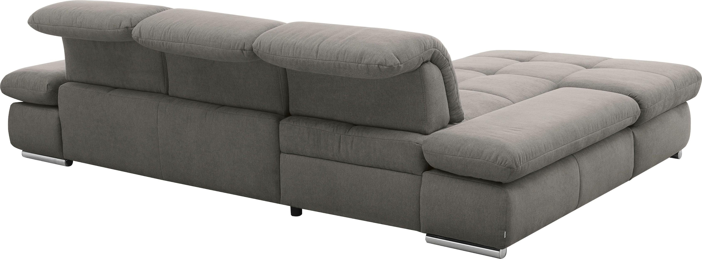 set one by Musterring Ecksofa »SO4100 V«, mit verstellbaren Kopfteilen, wahlweise mit Funktionen, Cord-Bezug