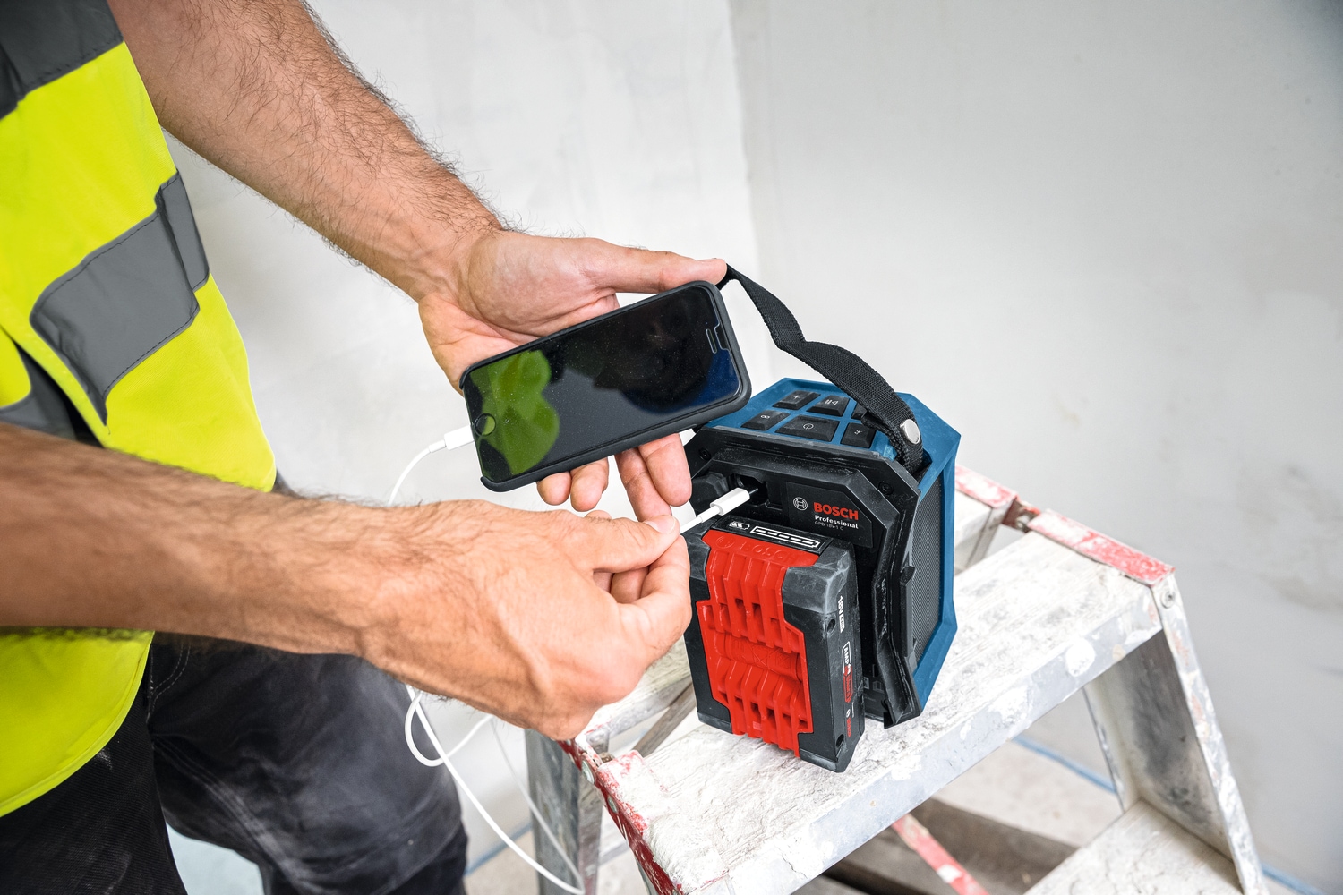 Bosch Professional Bluetooth-Lautsprecher »GPB 18V-1 C Professional solo« ( ) inkl. Batterieabdeckung, ohne Akku und Ladegerät