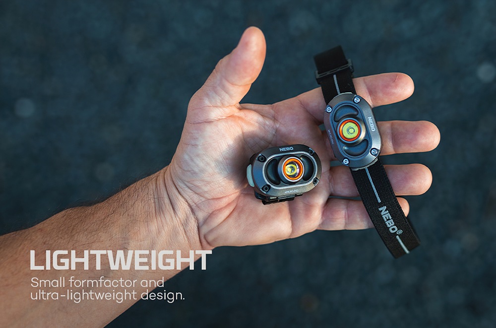 NEBO LED Stirnlampe »Nebo MYCRO 250 (2 pack)« Set, 2x Stirnlampe inkl. Ladekabel, Strinband, 5 Stk. tlg.