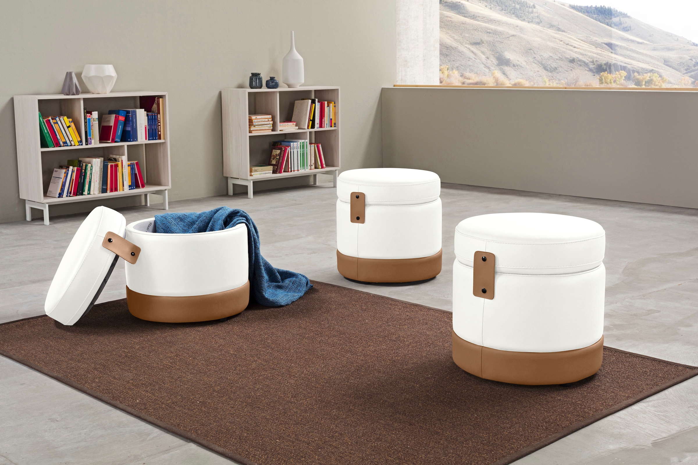 Egoitaliano Hocker »Tonder, Designhocker als Blickfang mit tollen Details«, günstig online kaufen