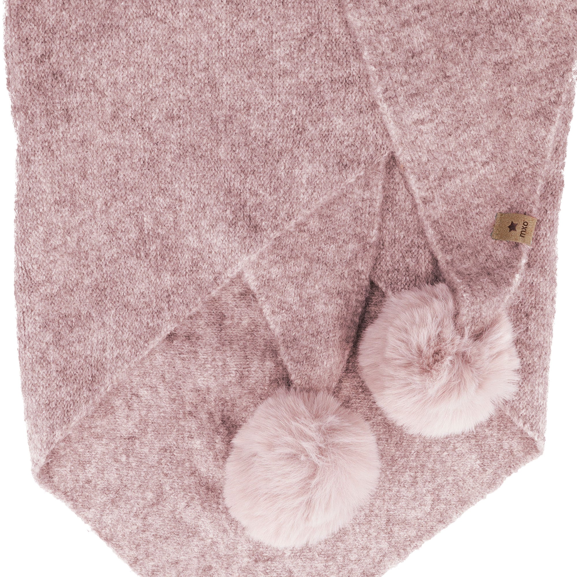 MAXIMO Dreieckstuch Materialmix, gestrickt, mit Fake-Fur-Bommeln,