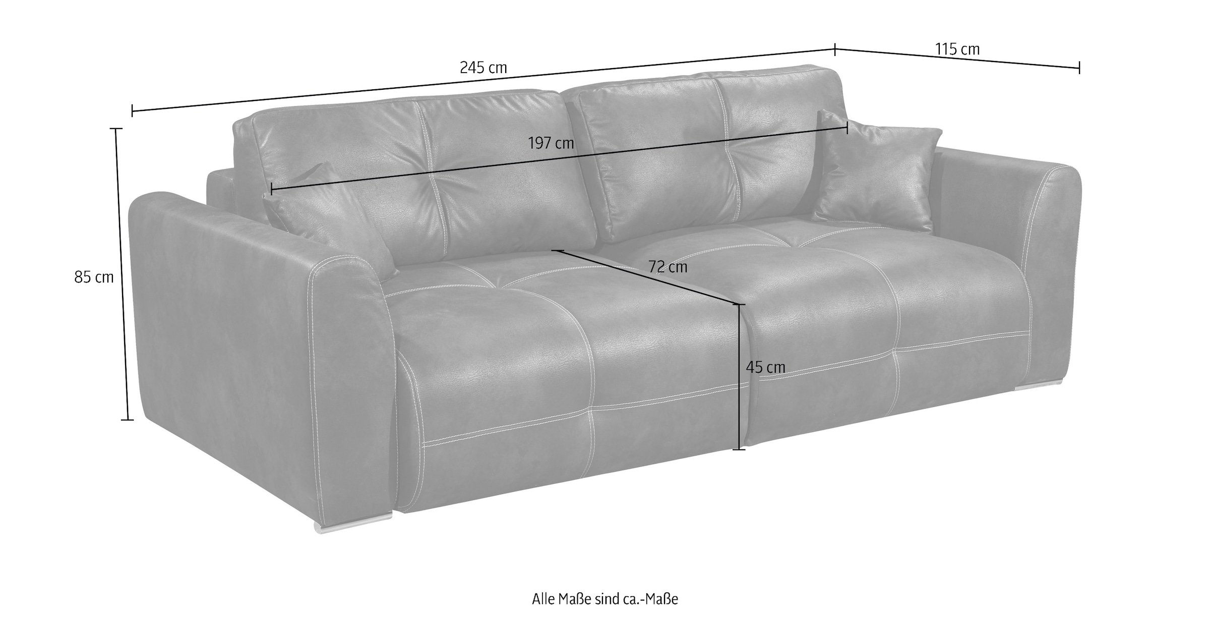 ED EXCITING DESIGN Schlafsofa »Dolan«, mit Bettkasten & 2 Zierkissen