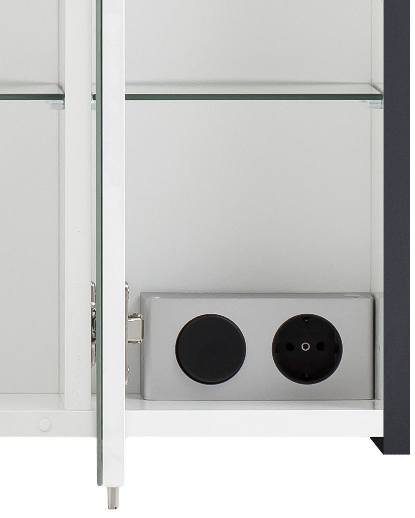 Schildmeyer Spiegelschrank »Lovis, Breite 74 cm«, Mit LED-Leuchte und Schalter-/Steckdoseneinheit