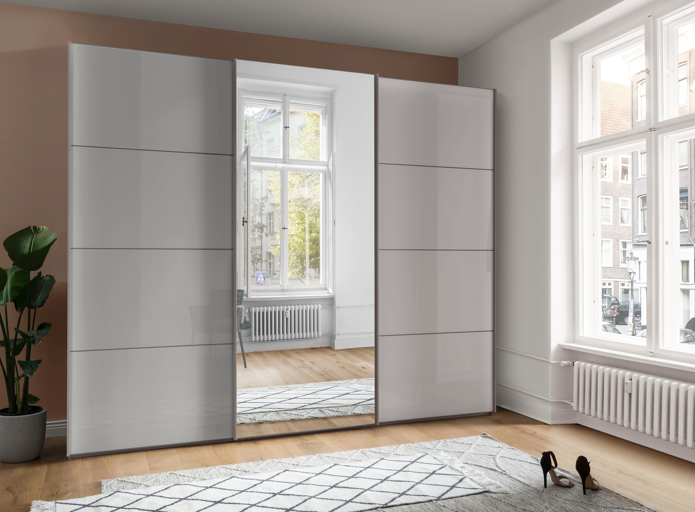 WIEMANN Schwebetürenschrank »Kos« mit Spiegeltür und Schattenfuge günstig online kaufen