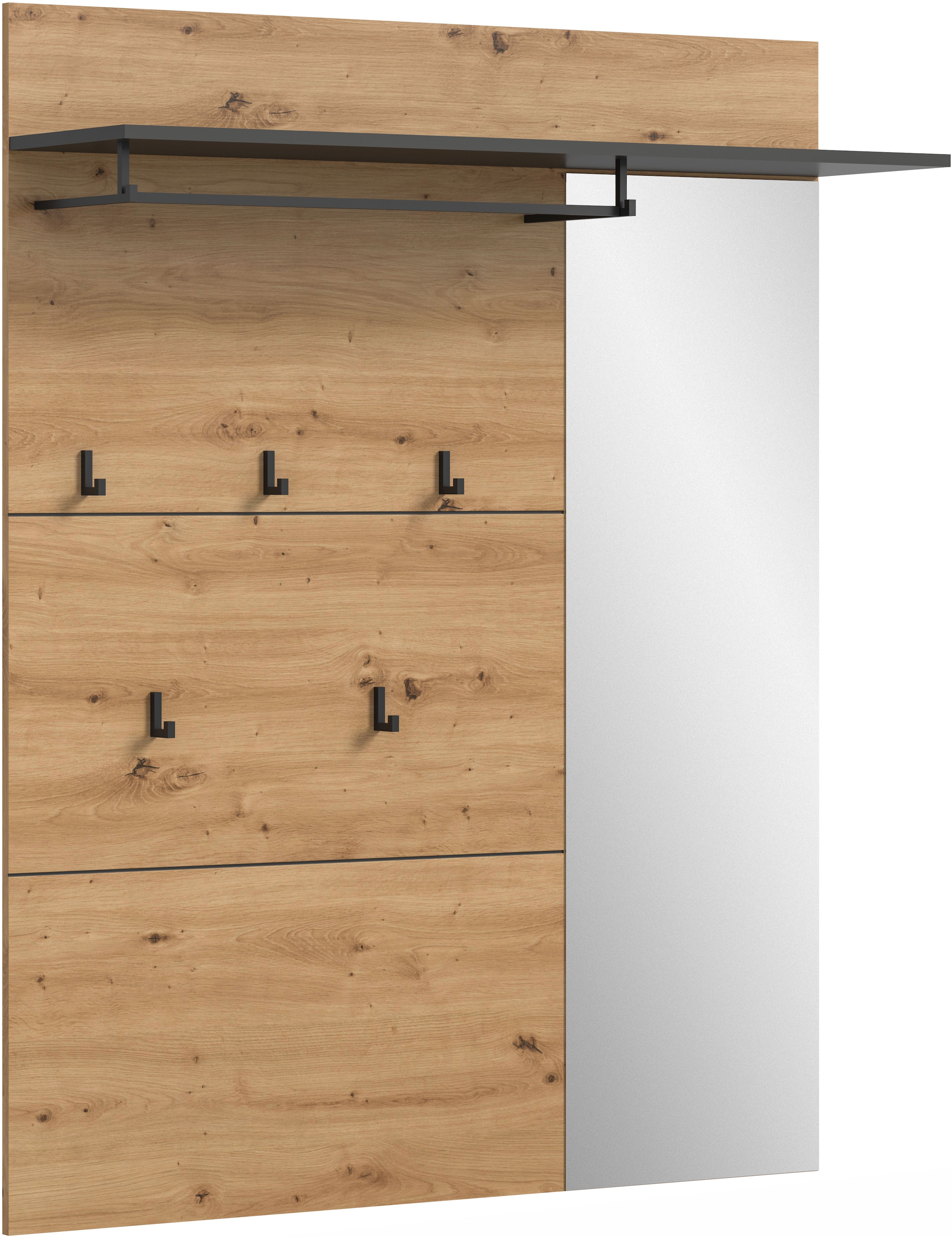 Home affaire Garderobenpaneel »REHAT, TOPSELLER!, Breite 120 cm, Hutablage, 5 Haken, Garderobenstange« in verschiedenen Ausführungen,  Paneel, Wandboard, Garderobe, Garderobenleiste, Garderobenboard