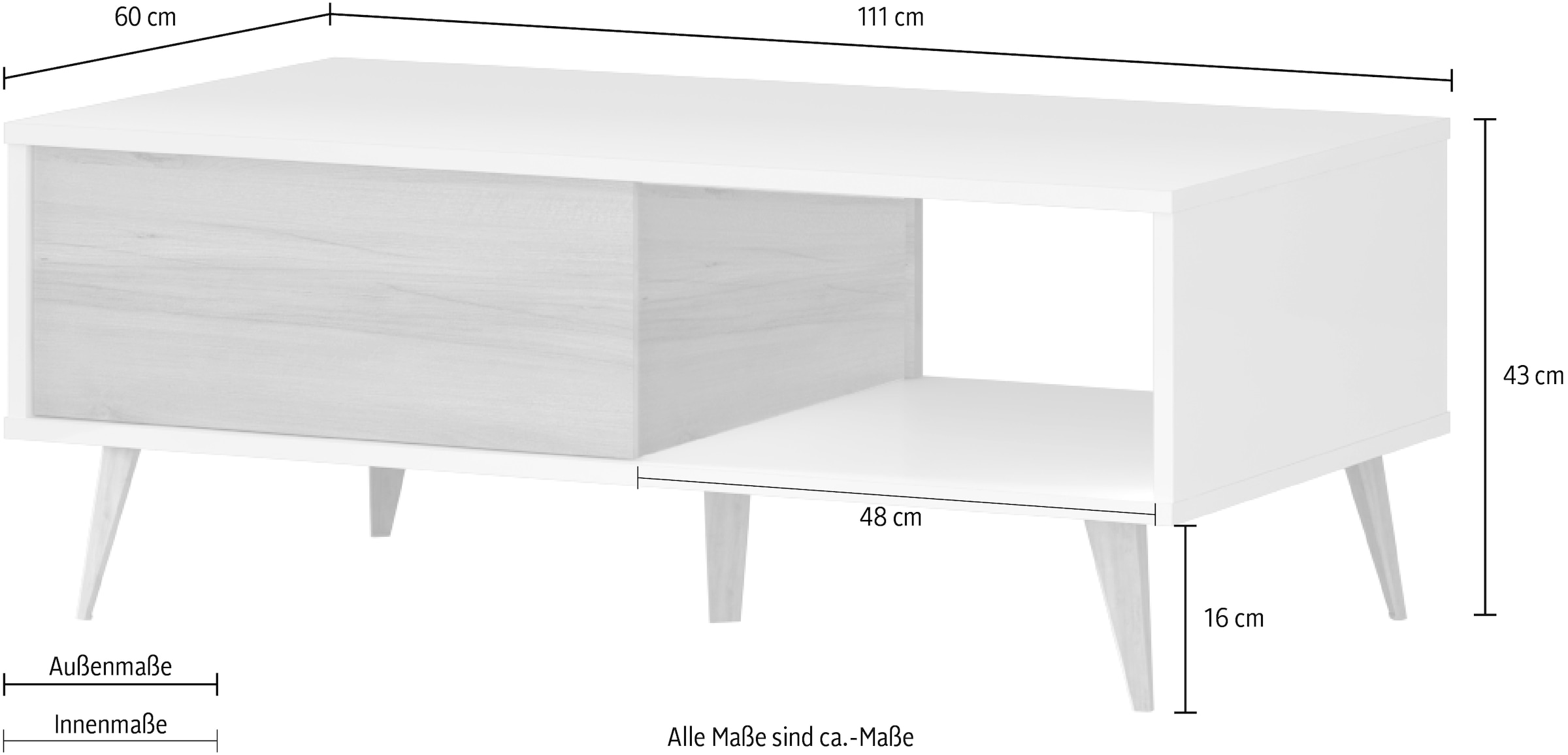 Home affaire Couchtisch »Vida«, UV lackiert, kratzfest, hochglänzend, Soft-Close Funktion