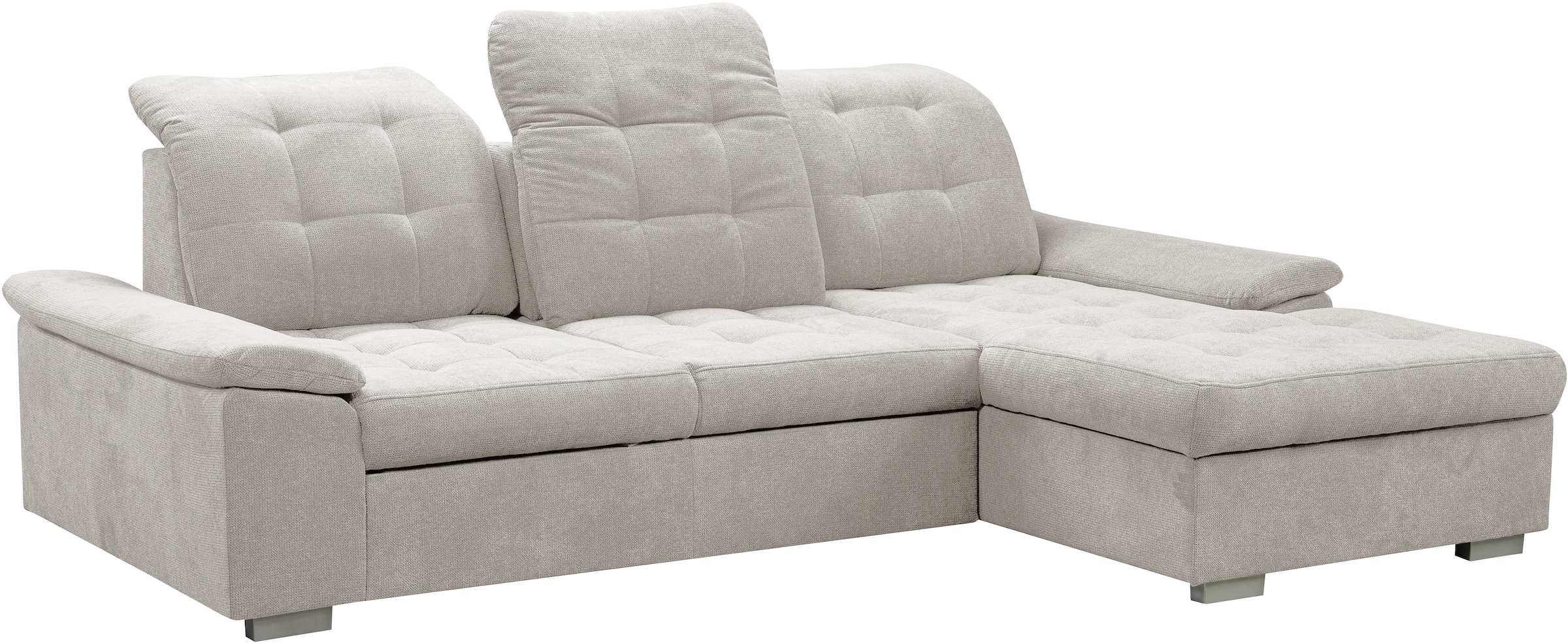 WERK2 Ecksofa Carmen, Sofa, Eckcouch mit Schlaffunktion, Bettkasten und Sitztiefenverstellung