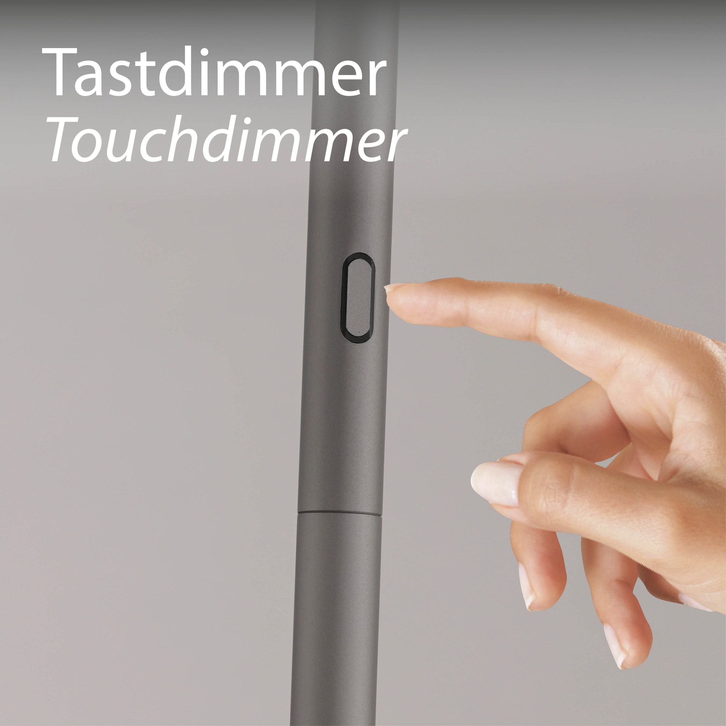 Neuhaus PURE LED Stehlampe »PURE Moon« LED-Board 1 Stk. Warmweiß Stufenloses dimmen per Touchdimmer, Rauchglas