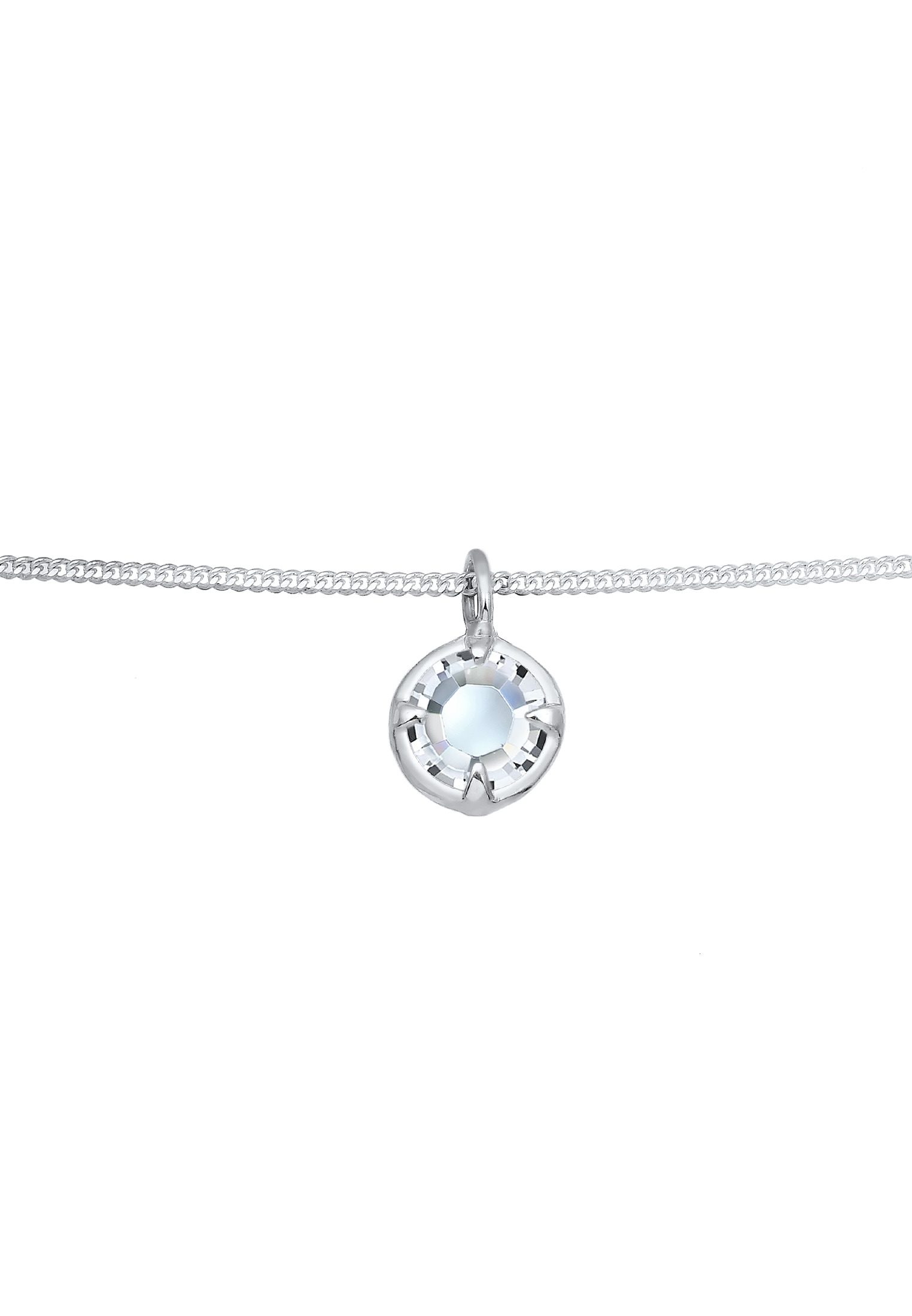 Elli Premium Collier »Choker mit Glas Kristalle Weiß 925 Sterling Silber«