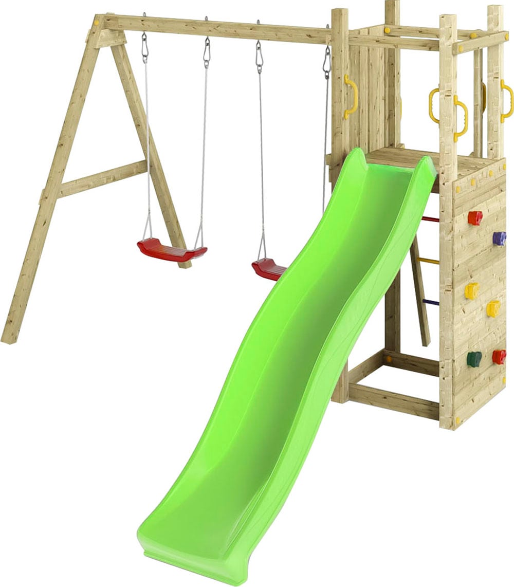 FUNGOO Spielturm »FUNNY3 mit Doppelschaukel«, mit Schaukel & Rutsche