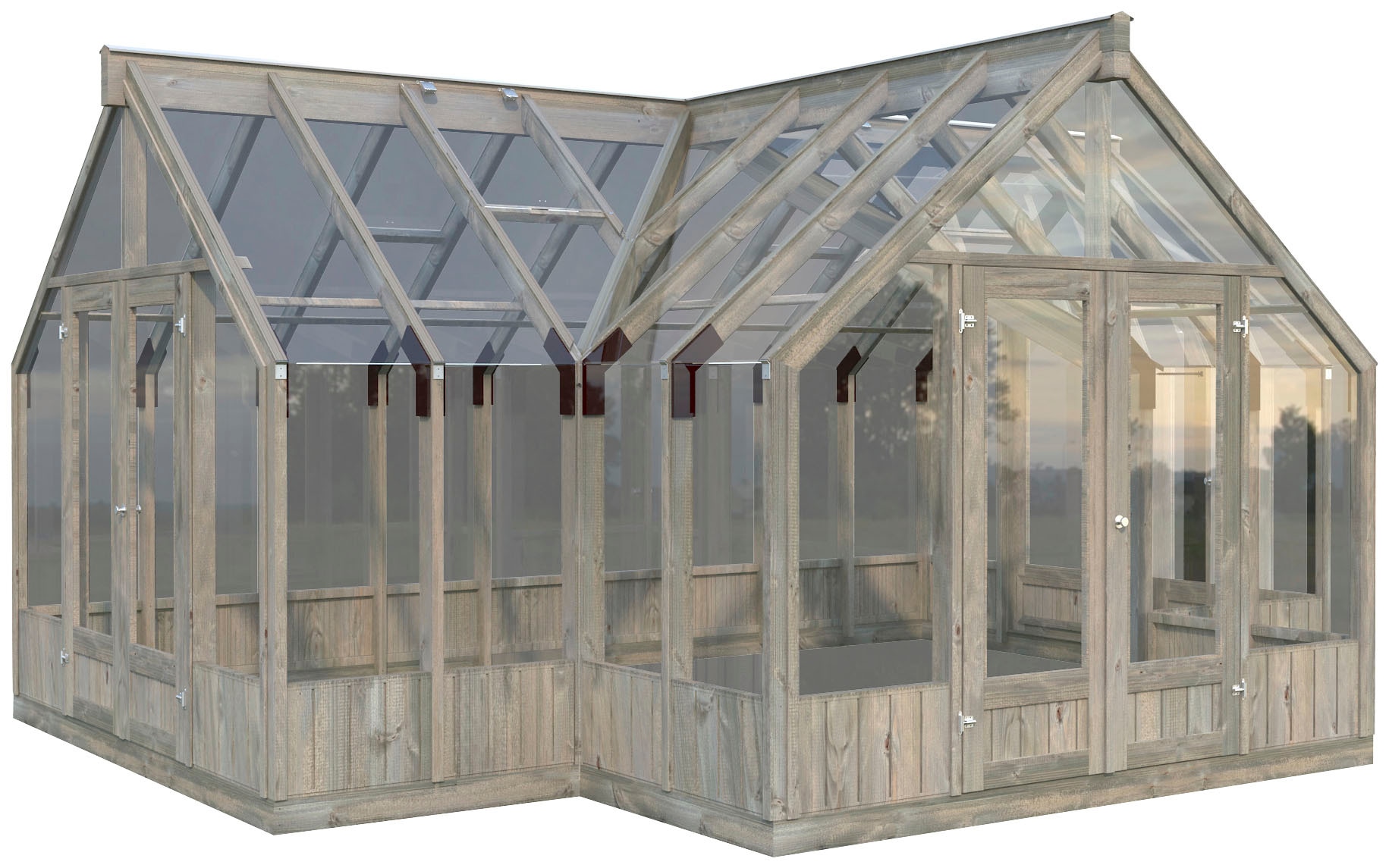 Palmako Gewächshaus »E_milia 19,1 m²«, BxTxH: 421x543x288 cm, Inkl. automatisch Dachentlüftung