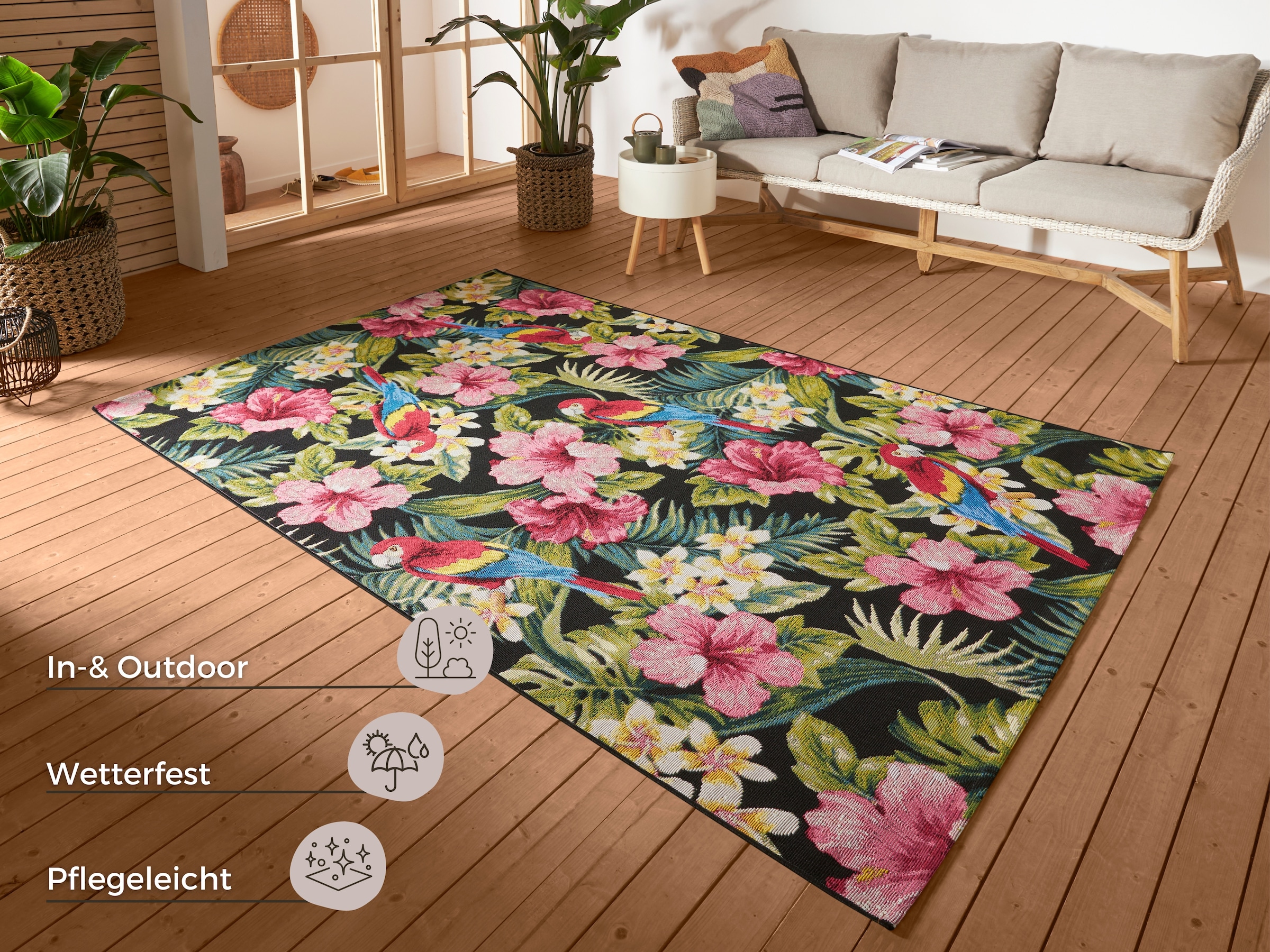 HANSE Home Outdoorteppich »Tropical Feeling«, rechteckig, 3 mm Höhe, In-& O günstig online kaufen