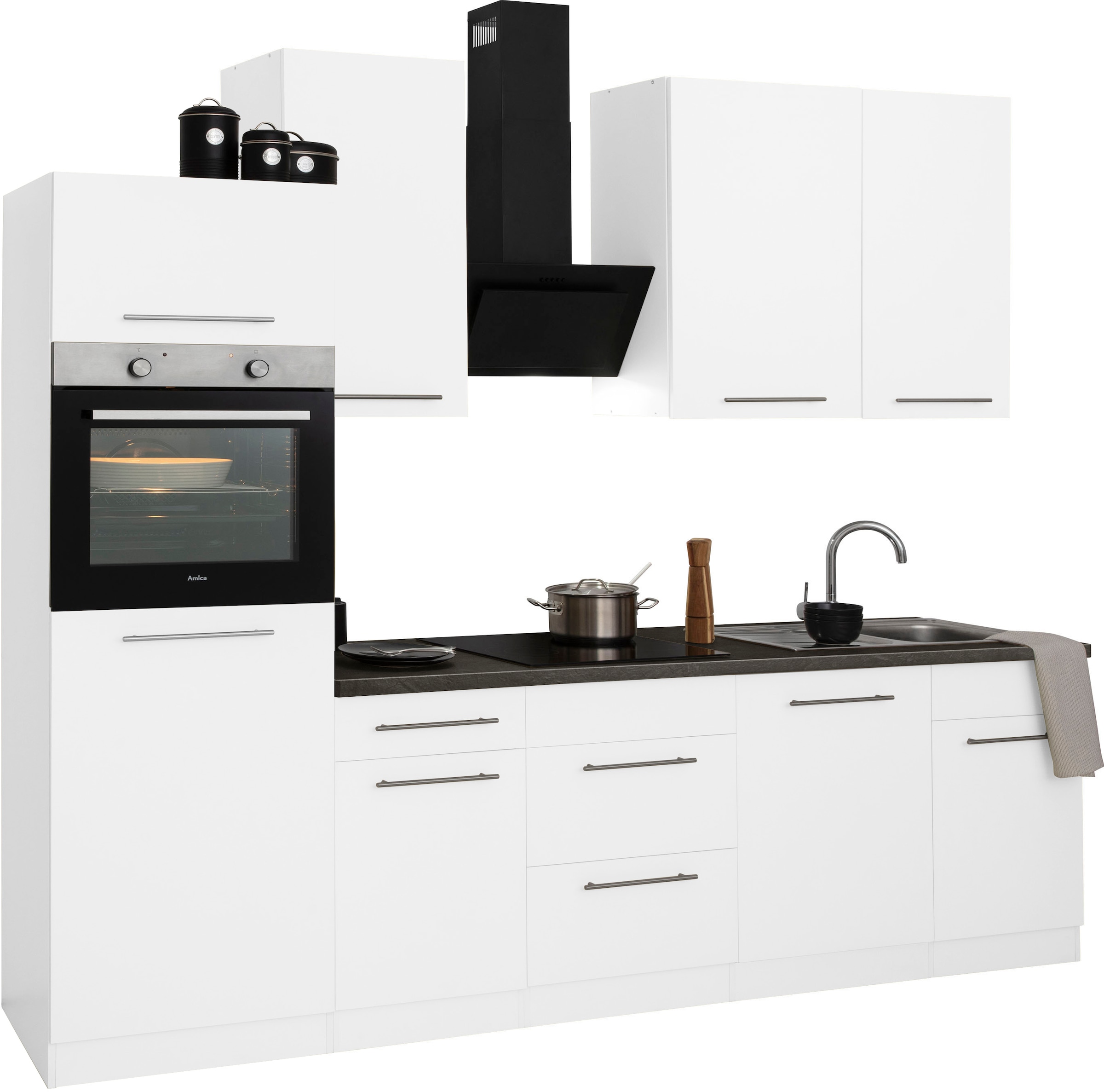 wiho Küchen Küchenzeile »Unna«, mit E-Geräten, Breite 280 cm