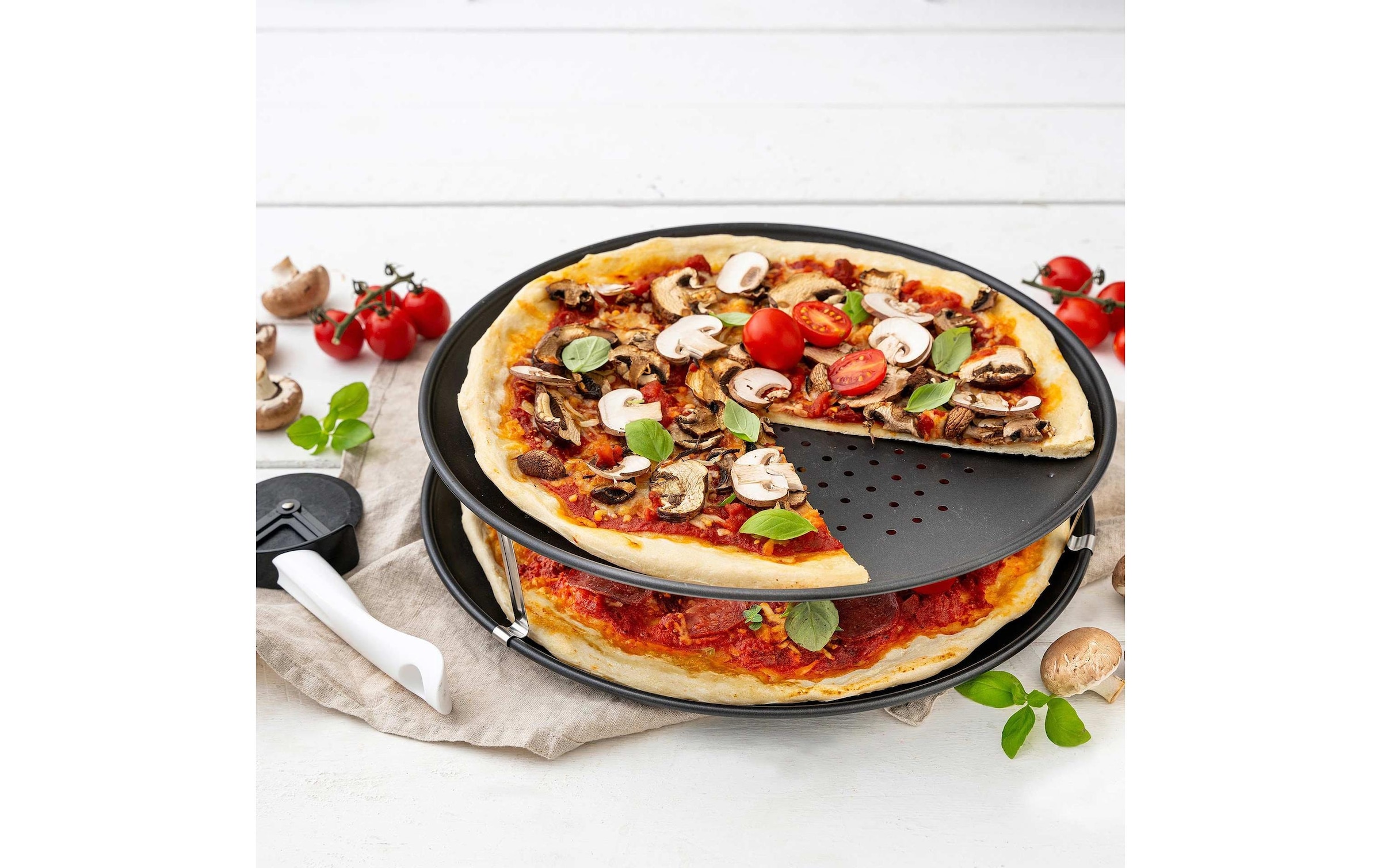 Zenker Pizzablech »Special – Countries Ø 32 cm, 3-teilig« Stahlblech