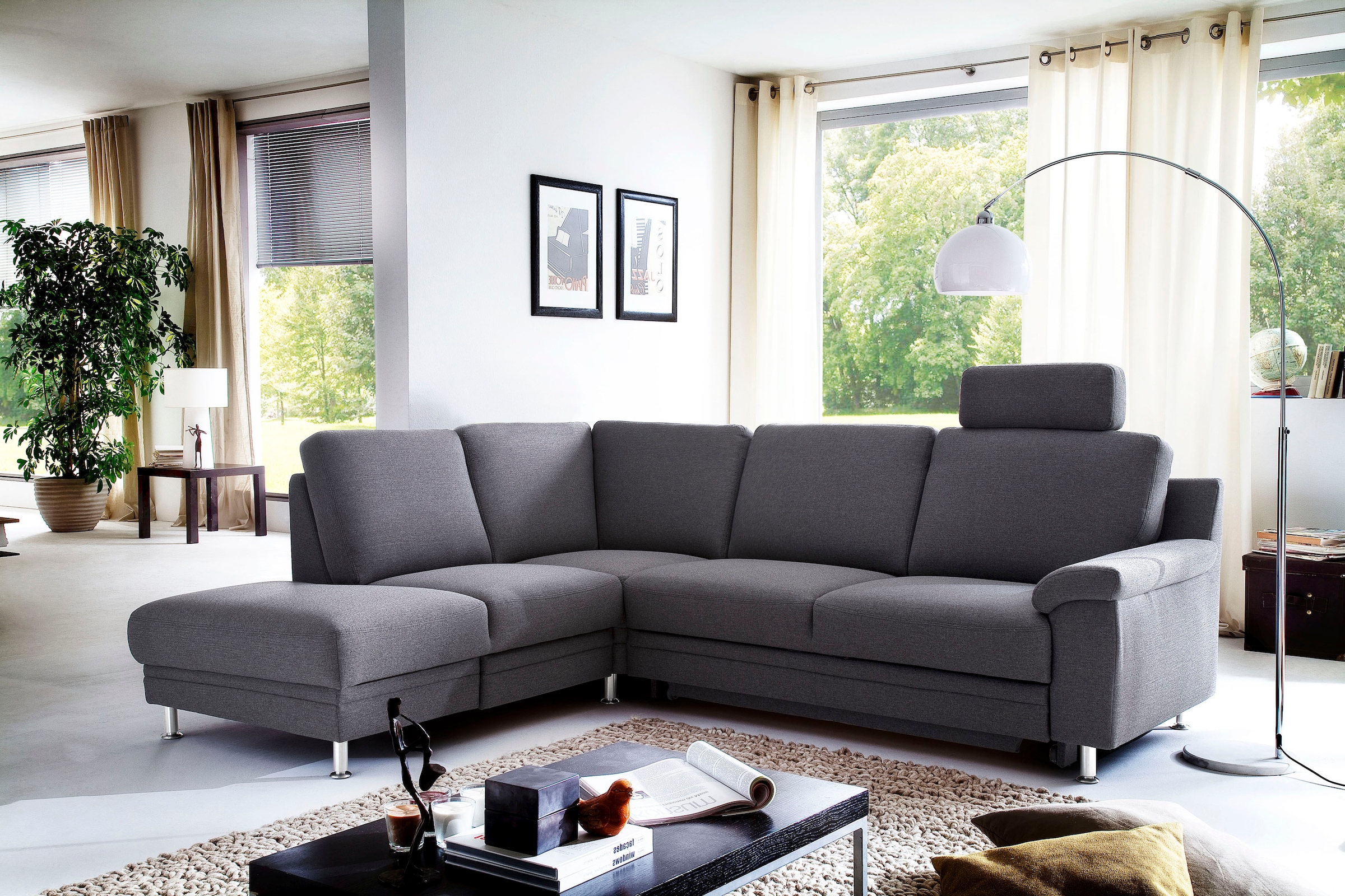 3C Carina Ecksofa »Korfu L-Form«, incl.- 1 Kopfstütze, wahlweise mit Schlafunktion und Stauraum