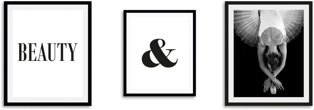 queence Bild »Beauty«, Schriftzug-Sprüche & Texte-Schwarz-Weiß-Tanz-Sport-F günstig online kaufen