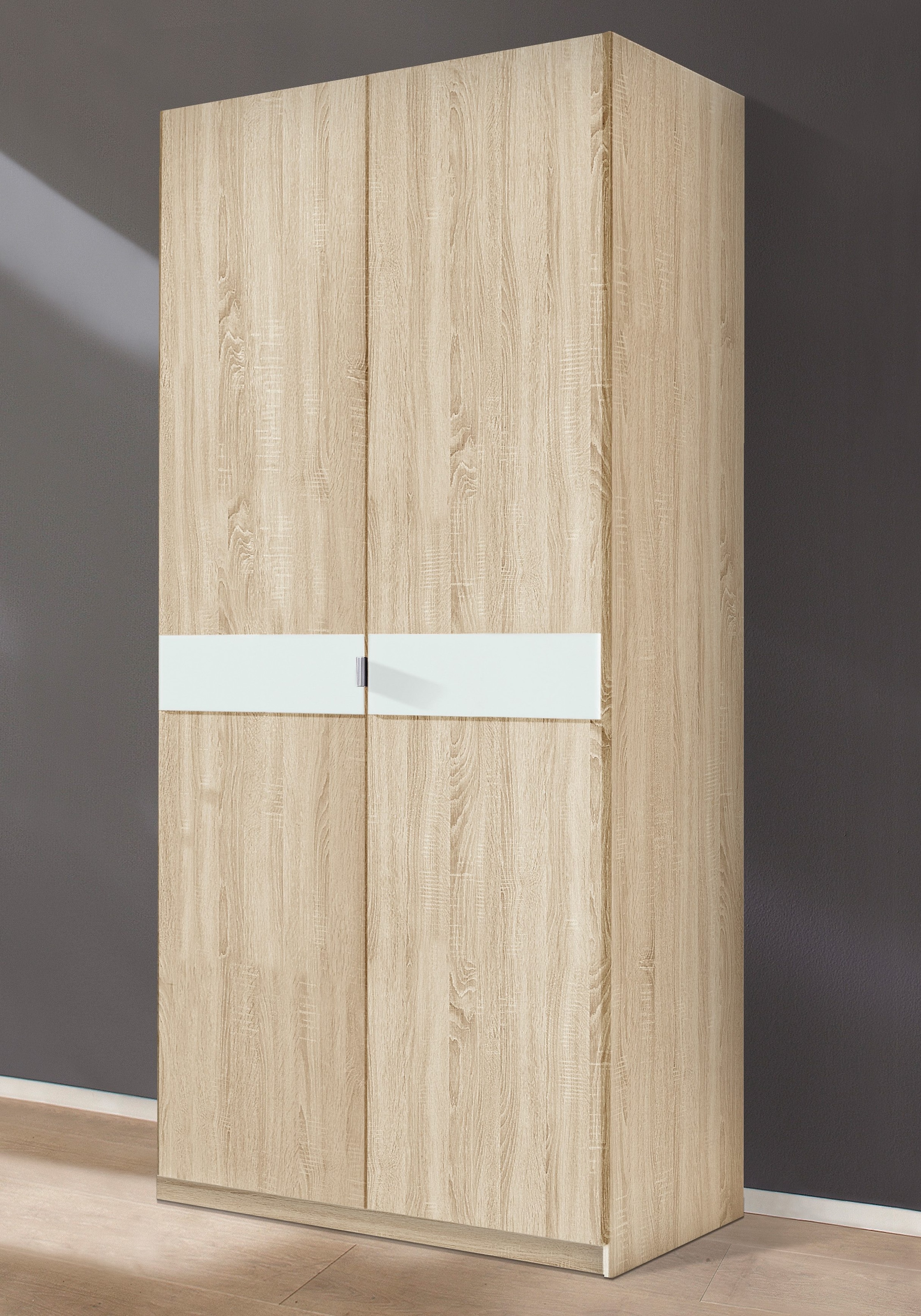 priess Kleiderschrank »Madrid«, mit farbiger Glasauflage