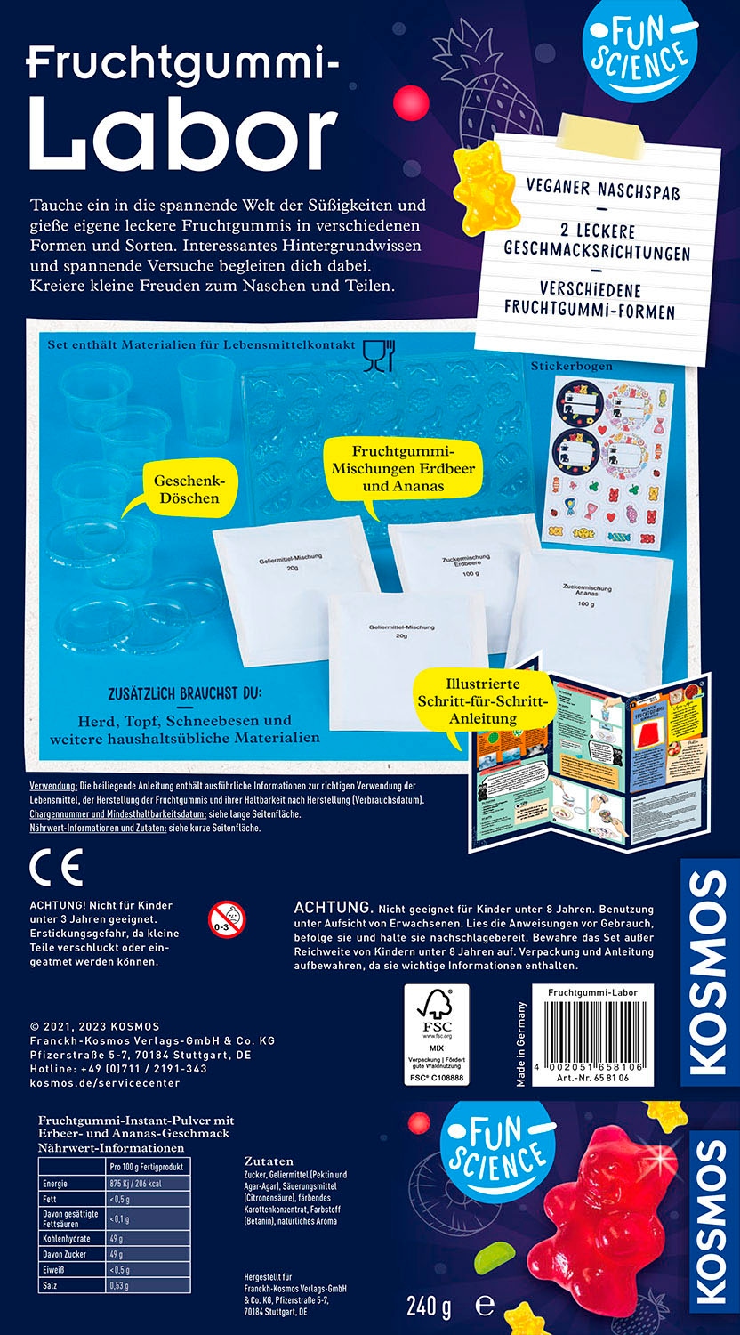 Kosmos Experimentierkasten »Fun Science Fruchtgummi-Labor« Made in Germany