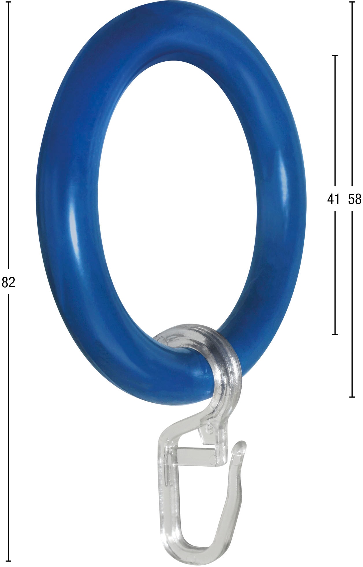 GARESA Gardinenring »Kunststoffring mit Haken«, (20 St.), für Durchmesser bis 28mm, einfache Montage