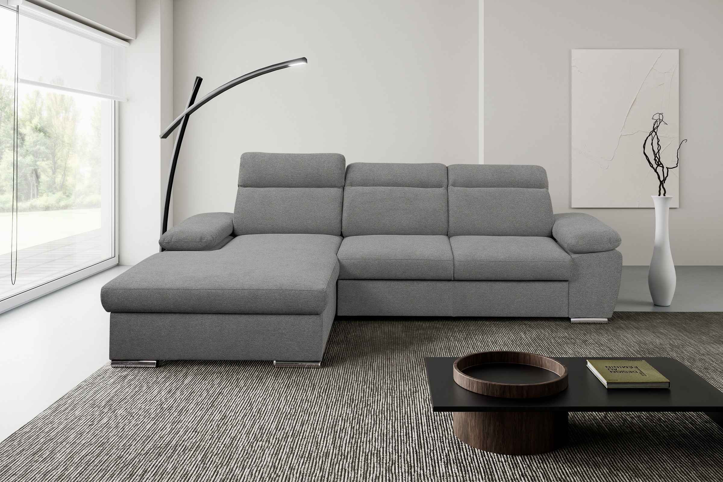 WERK2 Ecksofa »Palma modernes Schlafsofa mit Bettkasten, L-Form, B/T 282/18 günstig online kaufen
