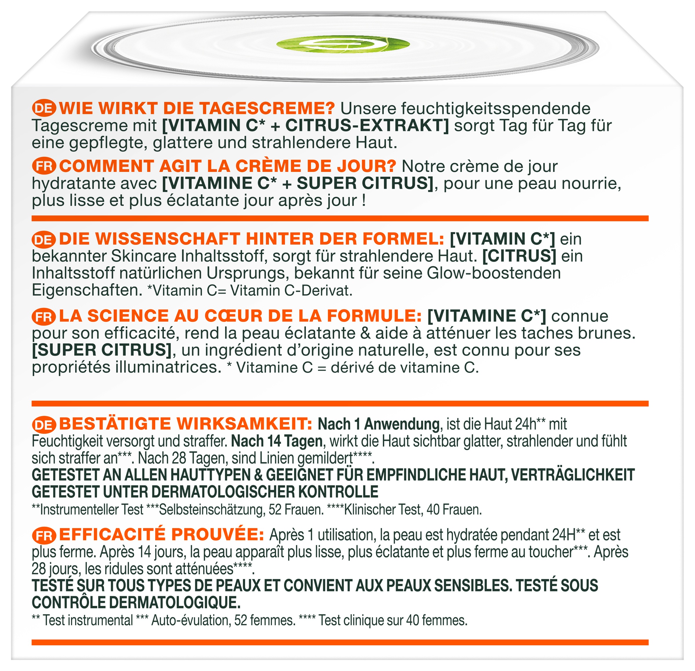 GARNIER Tagescreme »Bio Feuchtigkeitspflege Vitamin C« gegen unebenmäßige Haut, beugt dunkle Flecken vor