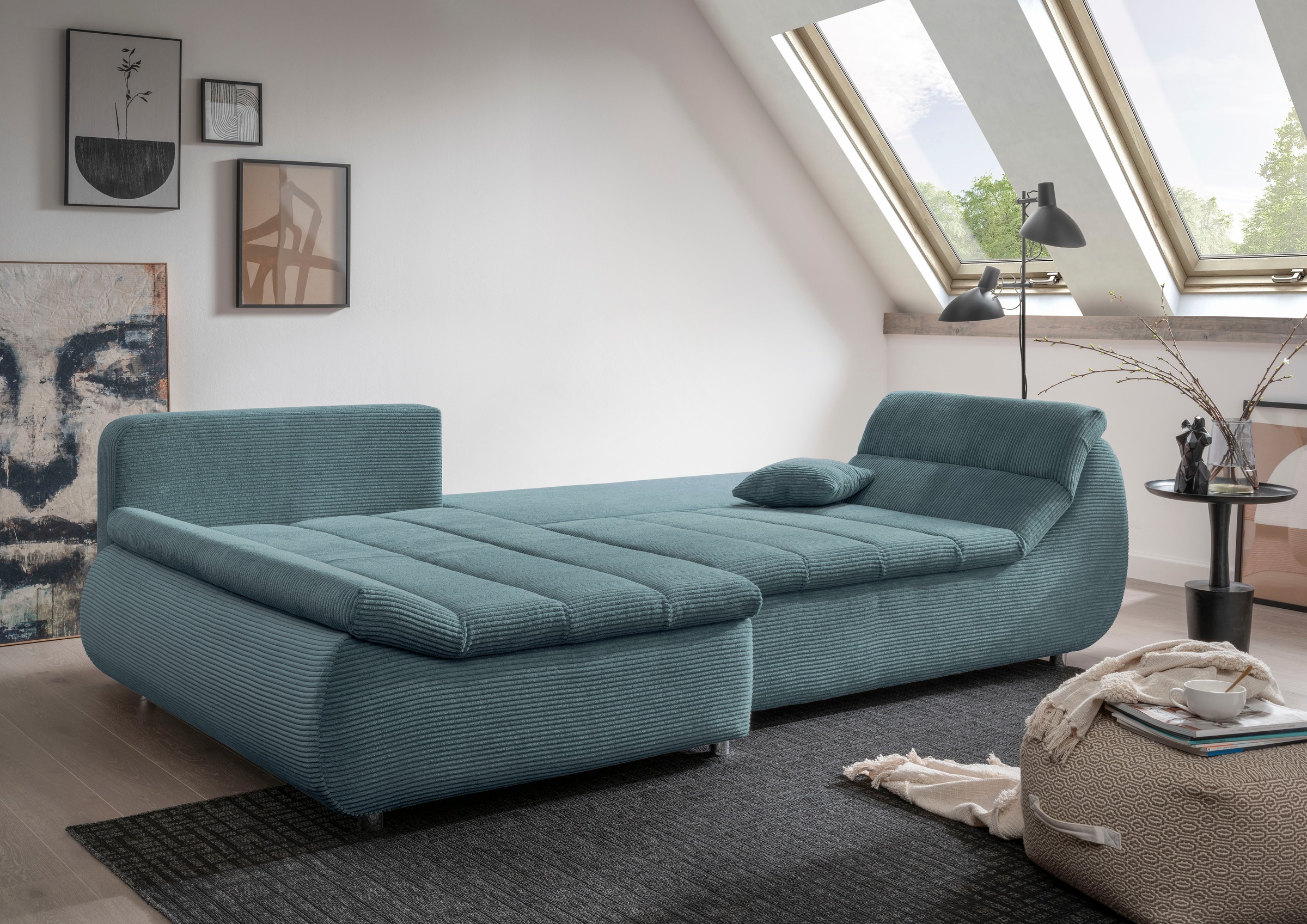 Home affaire Ecksofa »Imola, bequem, aktuelle Steppung im Sitz, L-Form, Bre günstig online kaufen