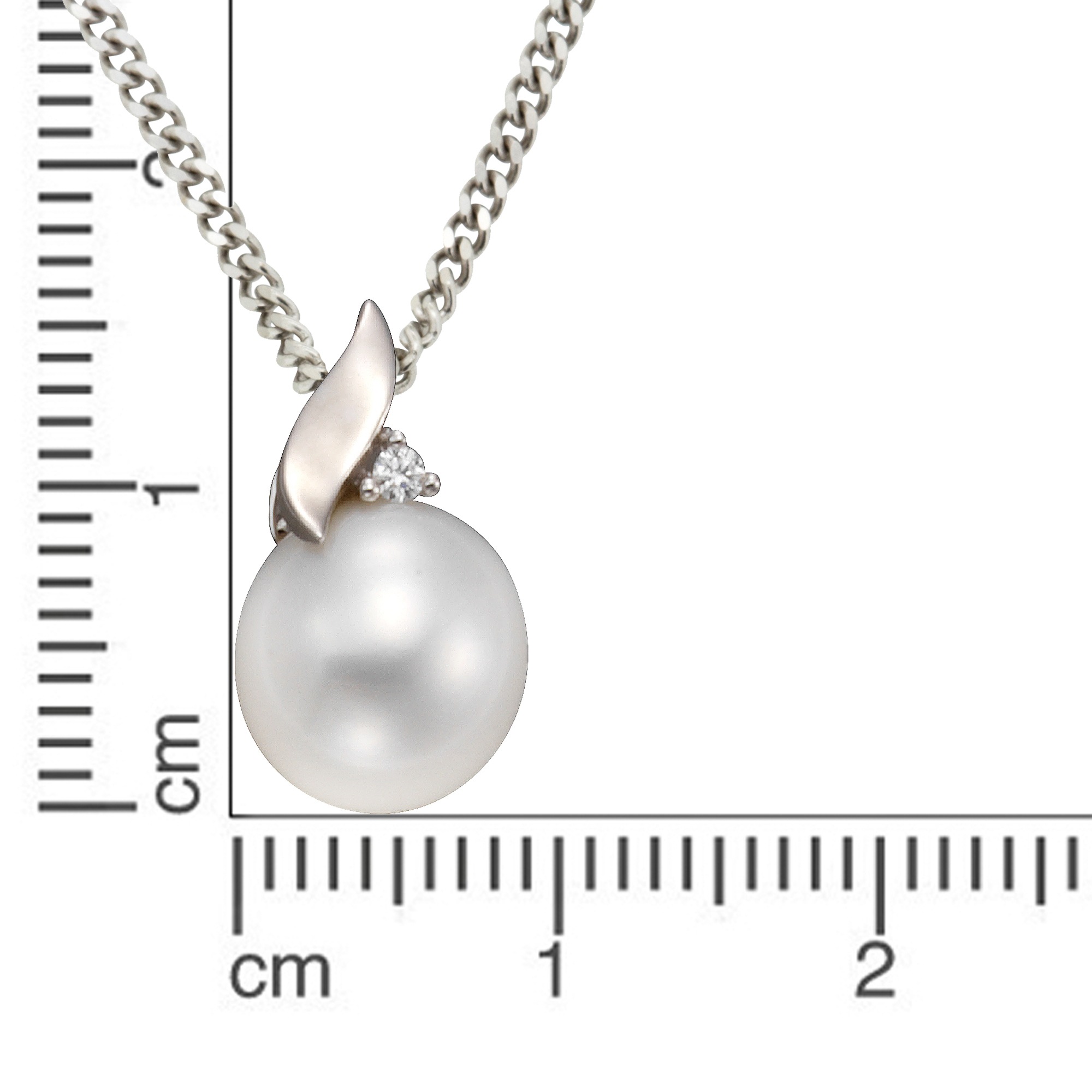 2. Bild von Orolino Kette mit Anhänger »Gold 585 mit weißer Perle 9,5-10mm und Brillant 0,02ct.«