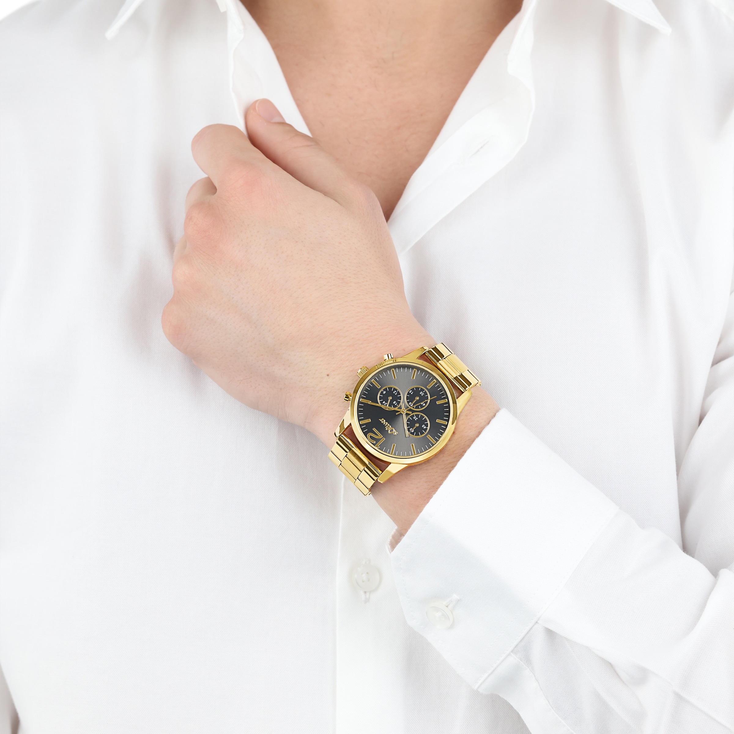 s.Oliver Chronograph, Armbanduhr, Quarzuhr, Herrenuhr, Stoppfunktion, 12/24-Stunden-Anzeige