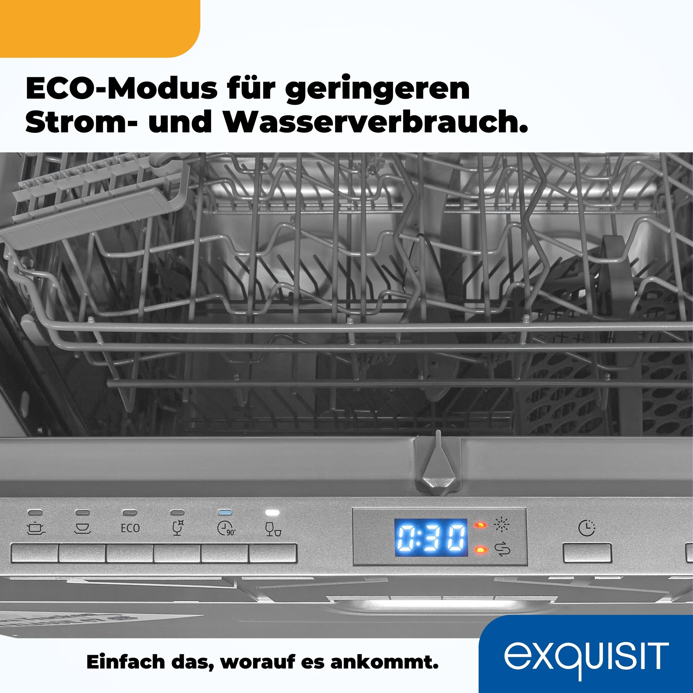 exquisit vollintegrierbarer Geschirrspüler »EGSP2113-E-030E silber«, 13 Maßgedecke