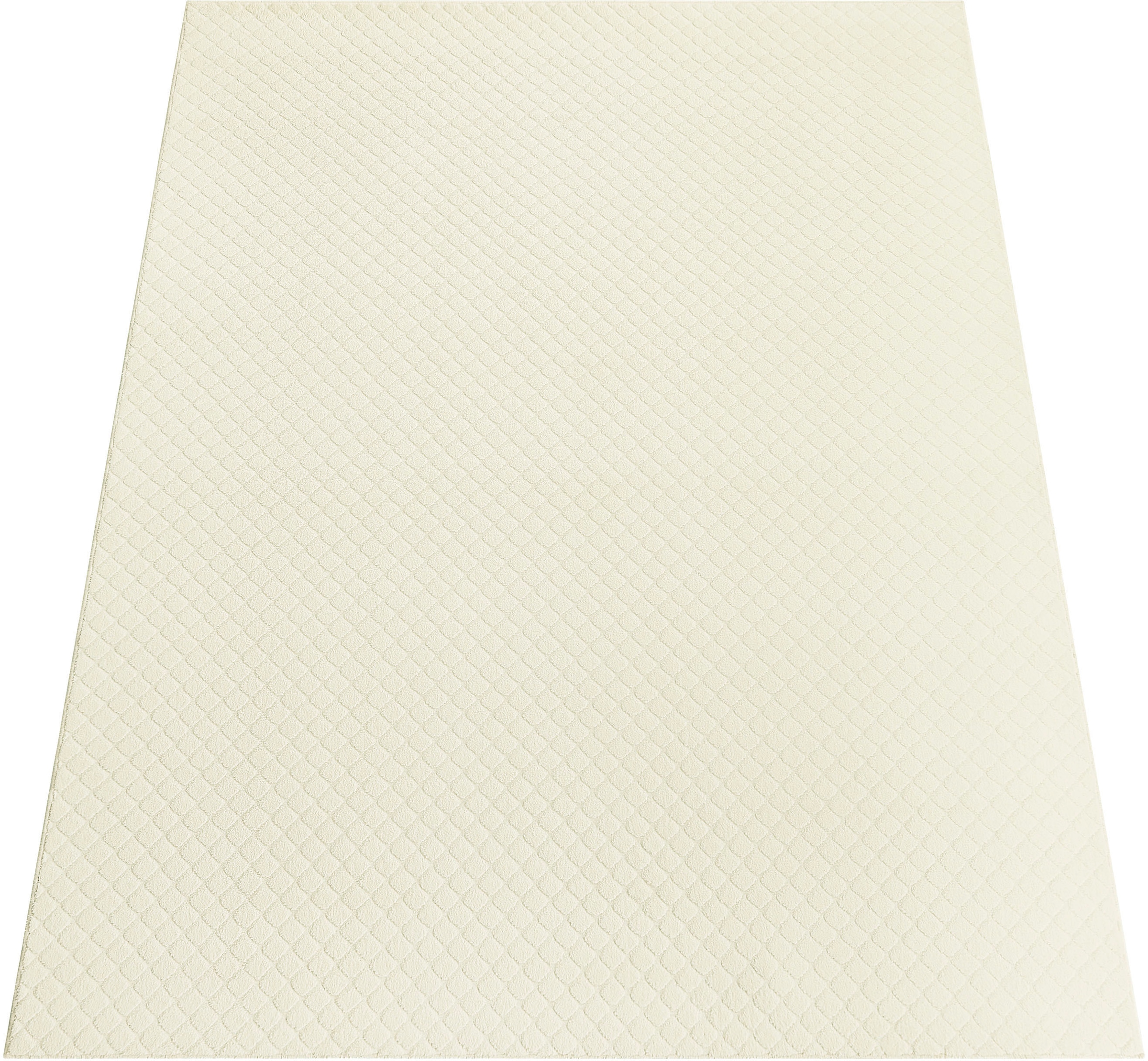 Paco Home Teppich »Rotterdam 591«, rechteckig, 4 mm Höhe, Kurzflor, Uni Farben, Rauten Muster, 3D Effekt, weich & kuschelig