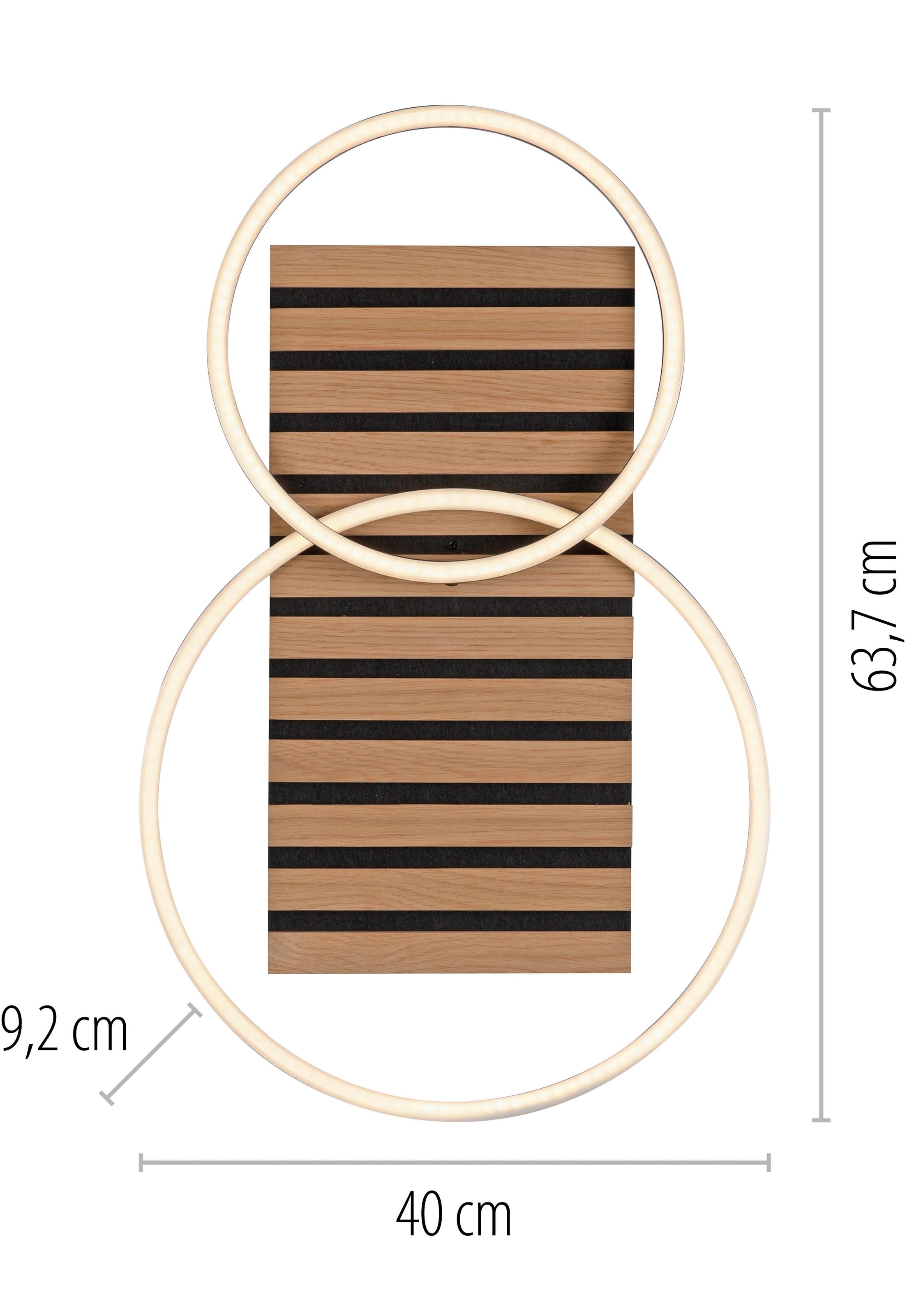andas Deckenleuchte »Unnestad Akustikpaneele«, 1 flammig, Leuchtmittel LED-Board | LED fest integriert, Frame schwenkbar, Holz, Akustik, Paneele, warmweiß, kaltweiß
