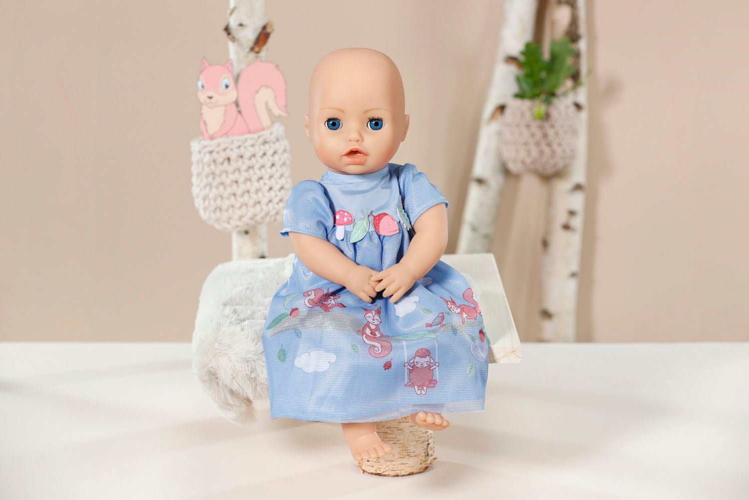 10. Bild von Baby Annabell Puppenkleidung »Kleid blau Eichhörnchen, 43 cm«